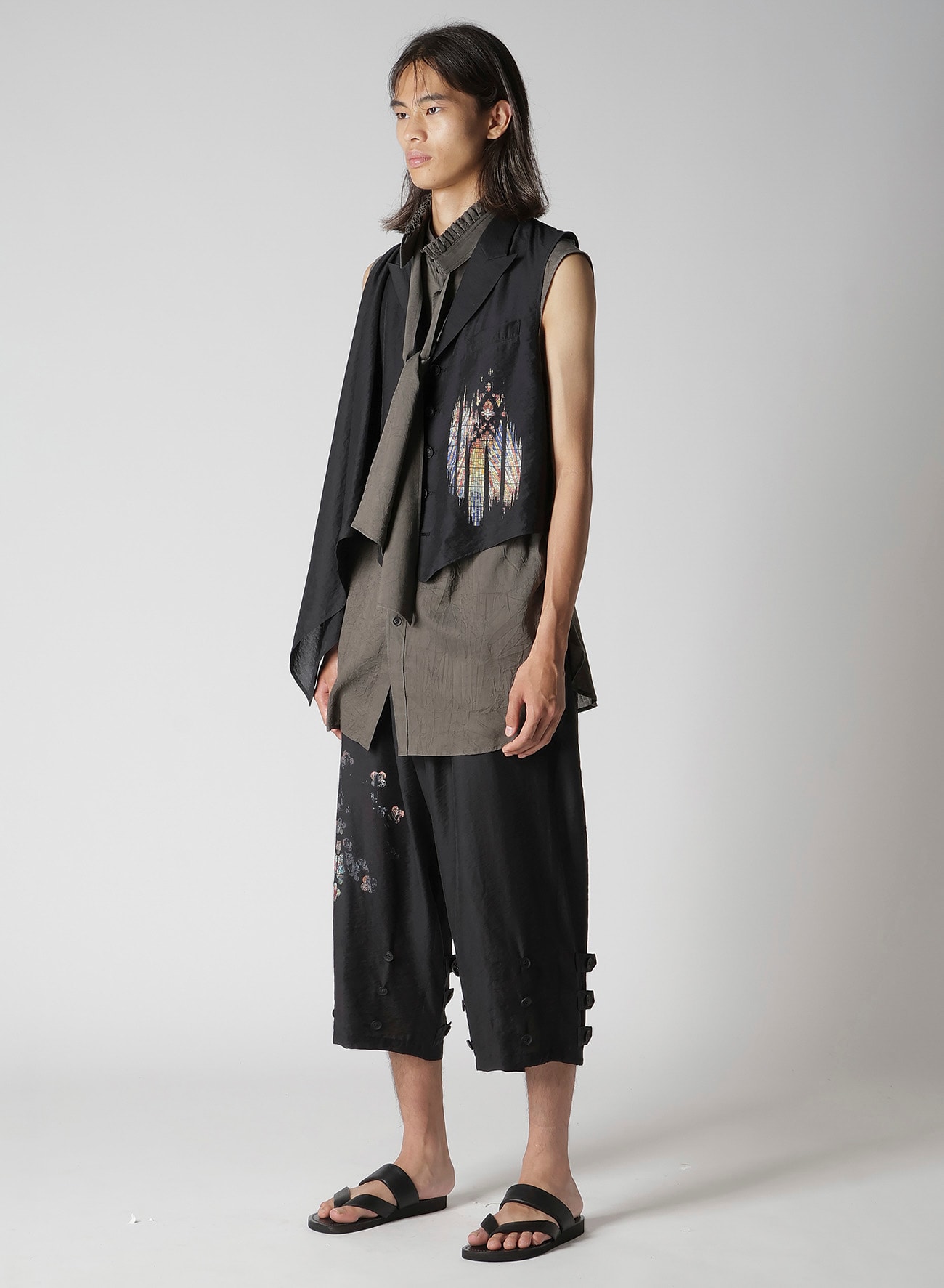 RY/ NY/ CU LAWN ASYMMETRIC CAPE VEST