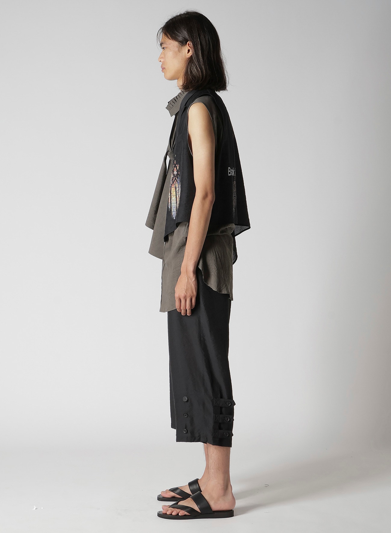 RY/ NY/ CU LAWN ASYMMETRIC CAPE VEST
