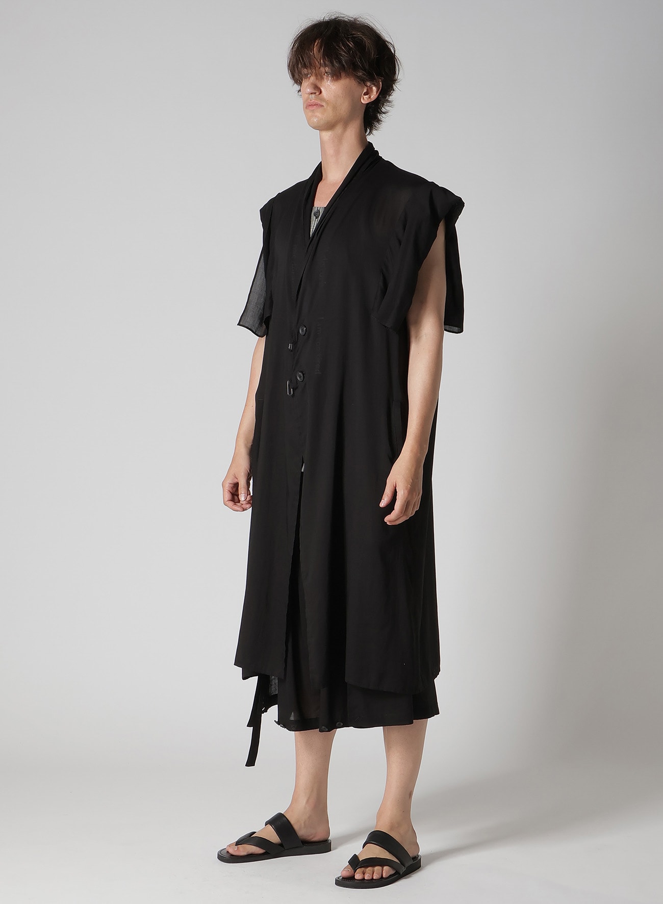 CELLULOSE DESIGNED SLEEVE LONG VEST