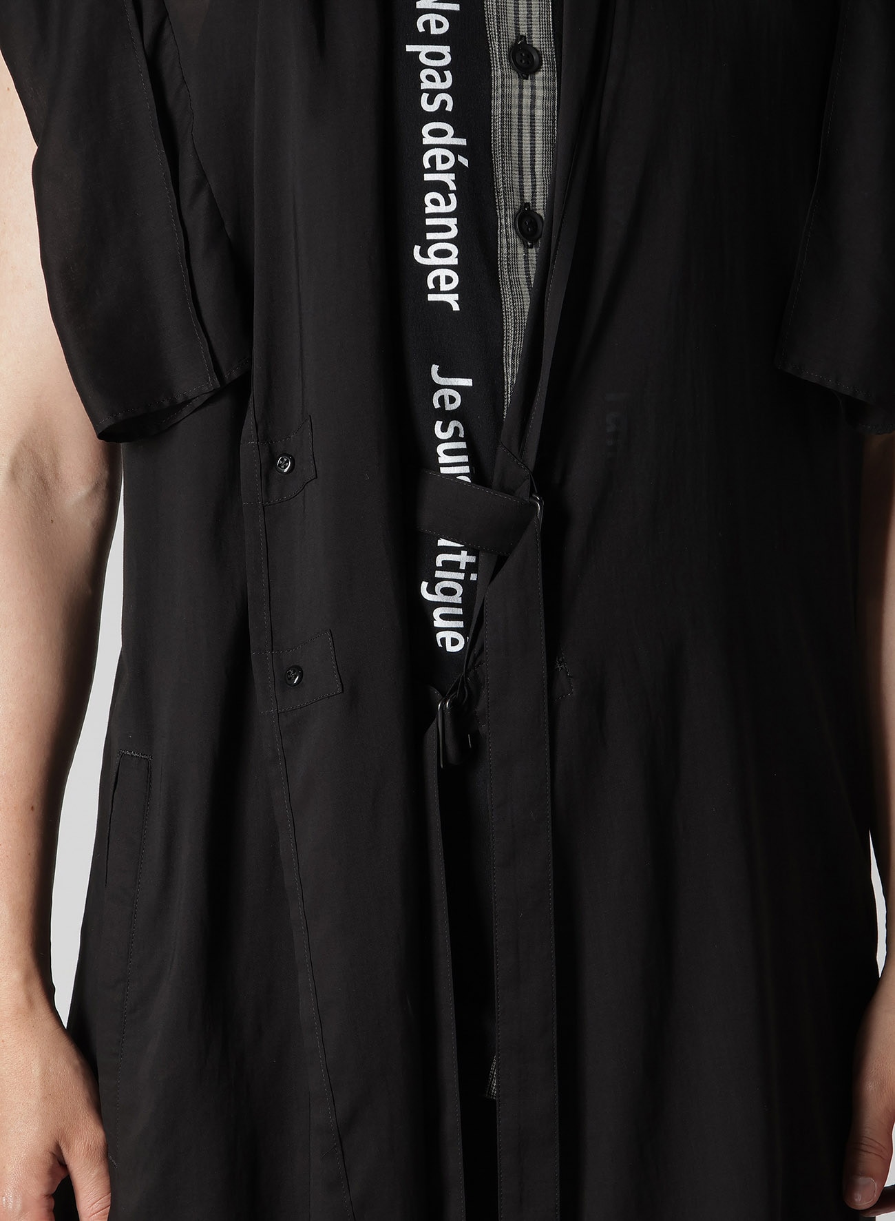 CELLULOSE DESIGNED SLEEVE LONG VEST