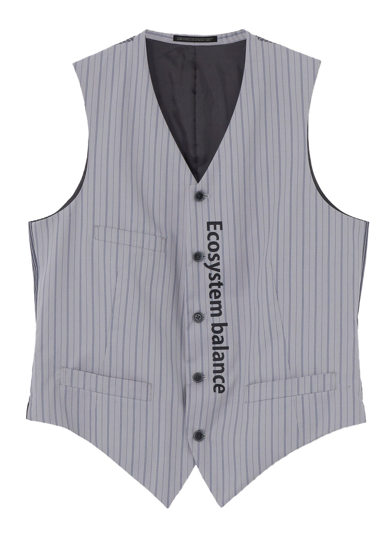 <PIECE UNIQUE>MESSAGE PRINTED STRIPE VEST