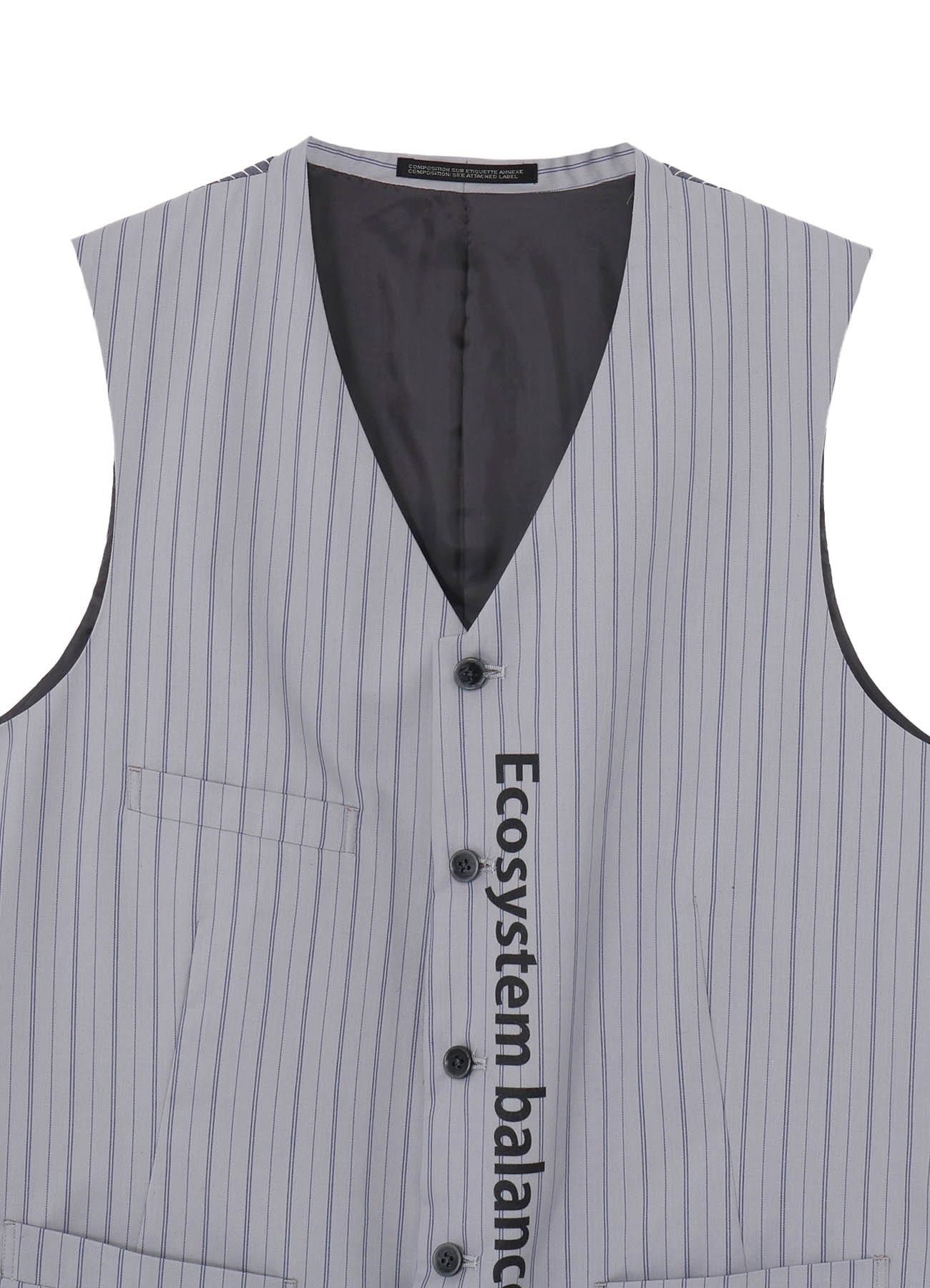<PIECE UNIQUE>MESSAGE PRINTED STRIPE VEST