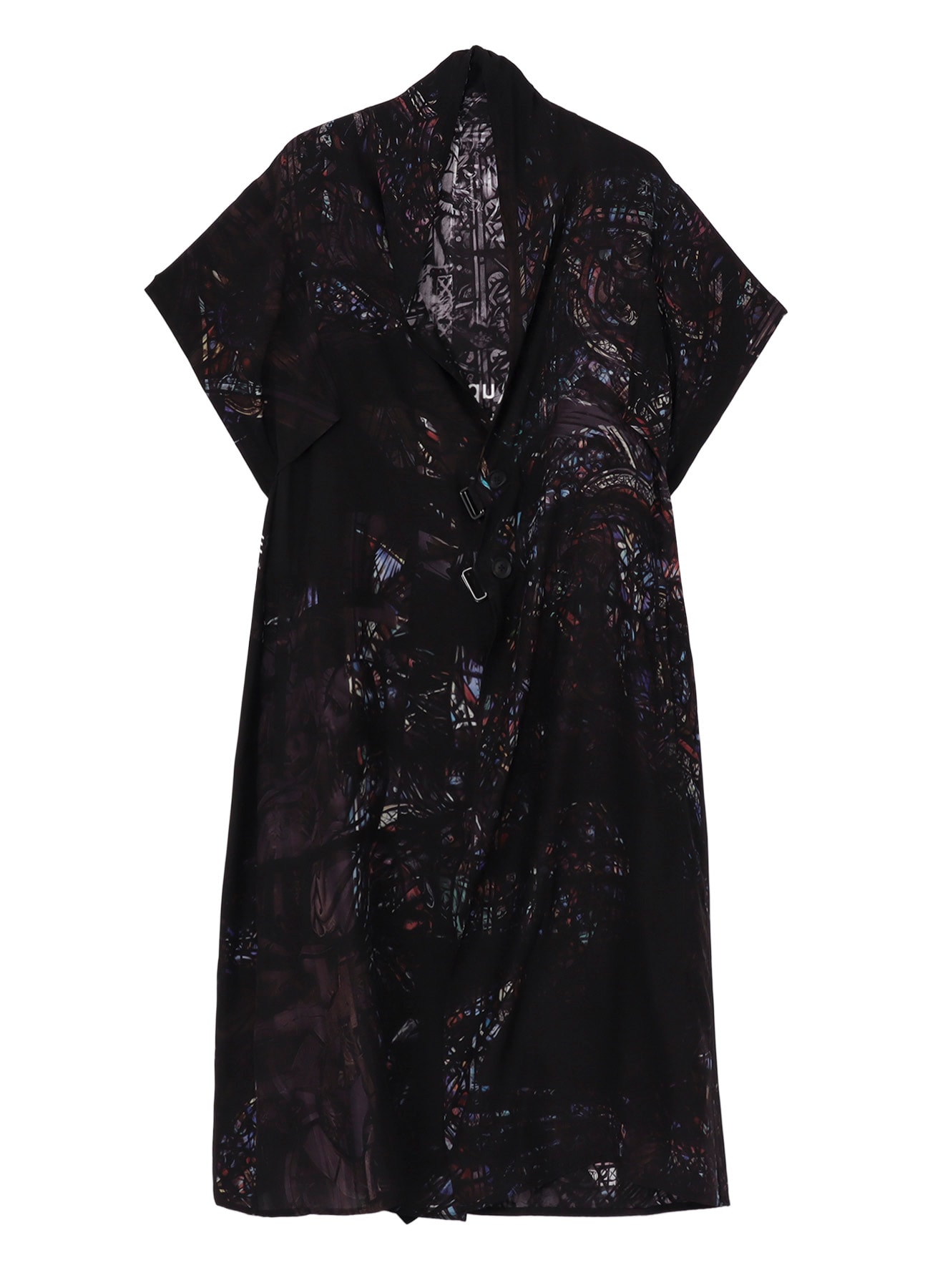 STAINED GLASS AND MESSAGE PRINTED LONG VEST