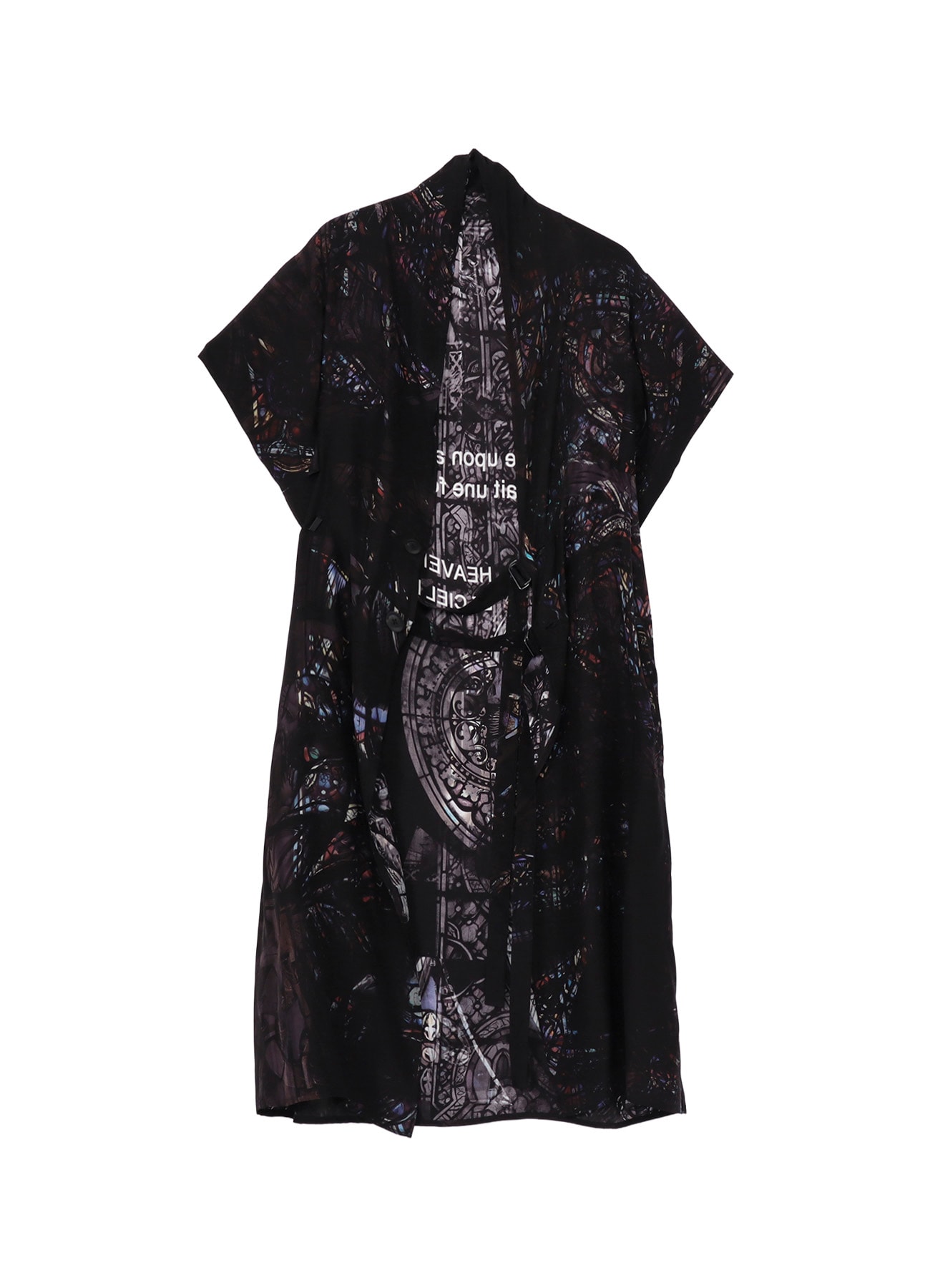 STAINED GLASS AND MESSAGE PRINTED LONG VEST