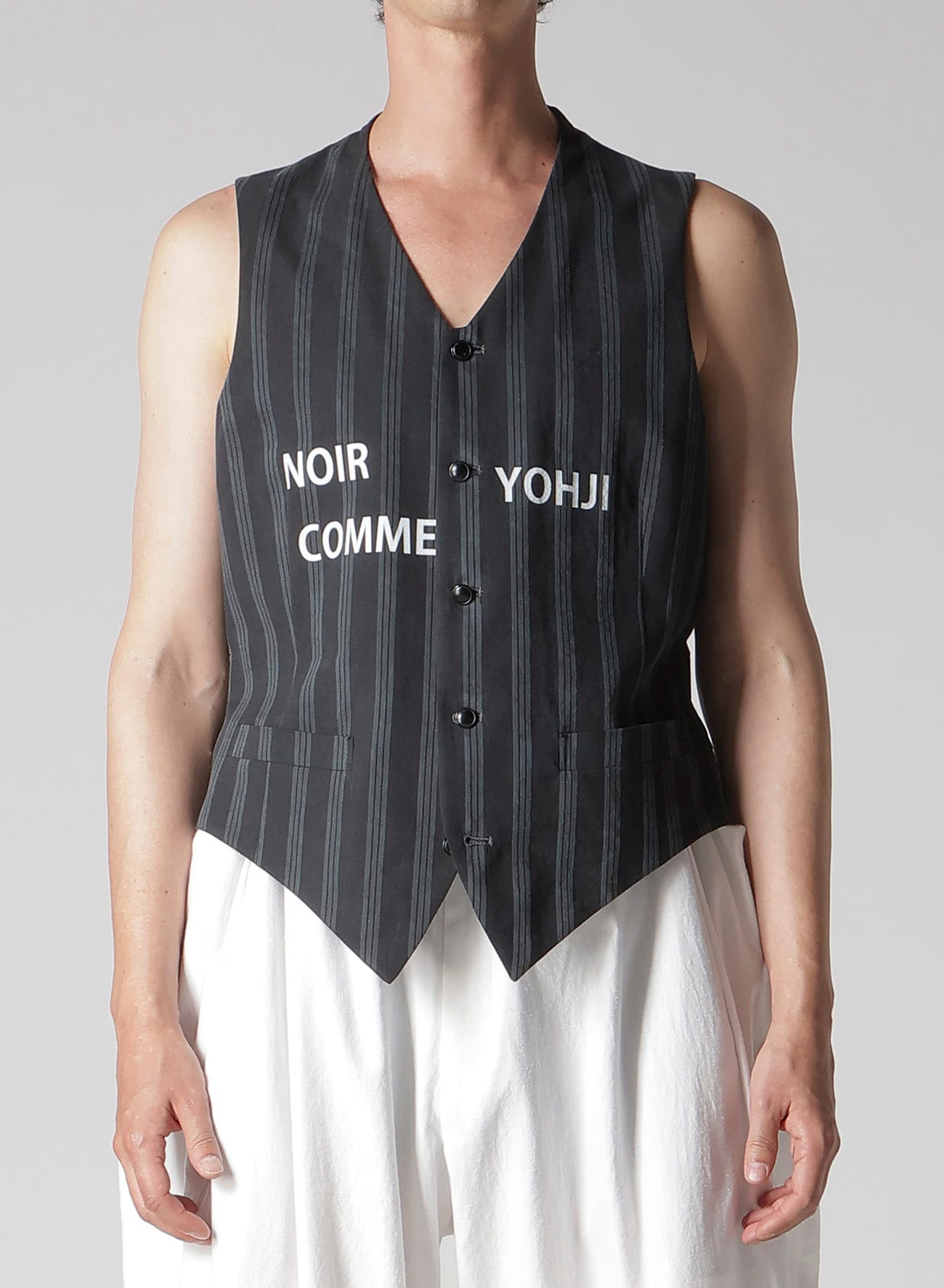 PIGMENT DYED STRIPE COTTON VEST