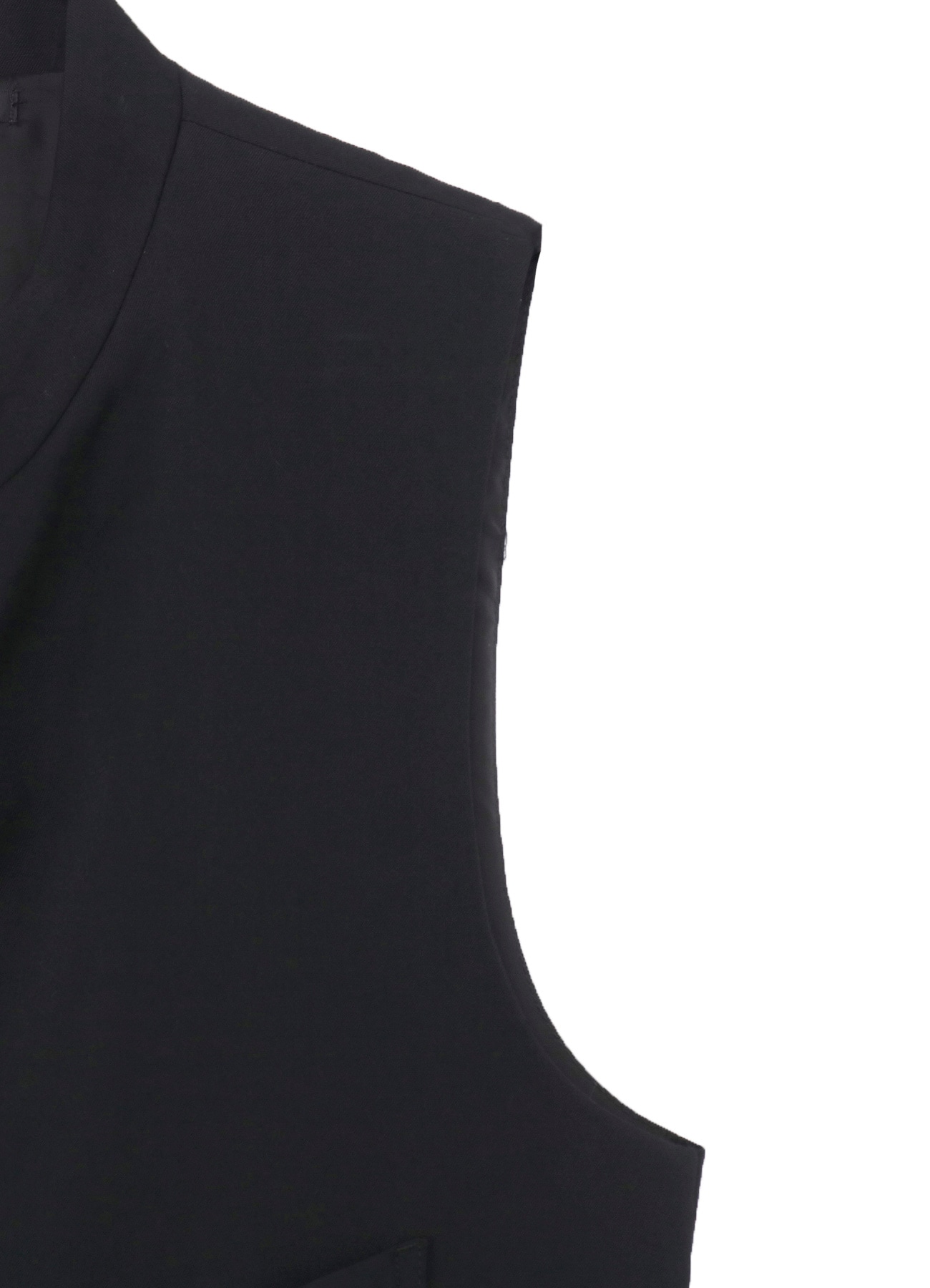 WOOL GABARDINE STAND COLLAR VEST