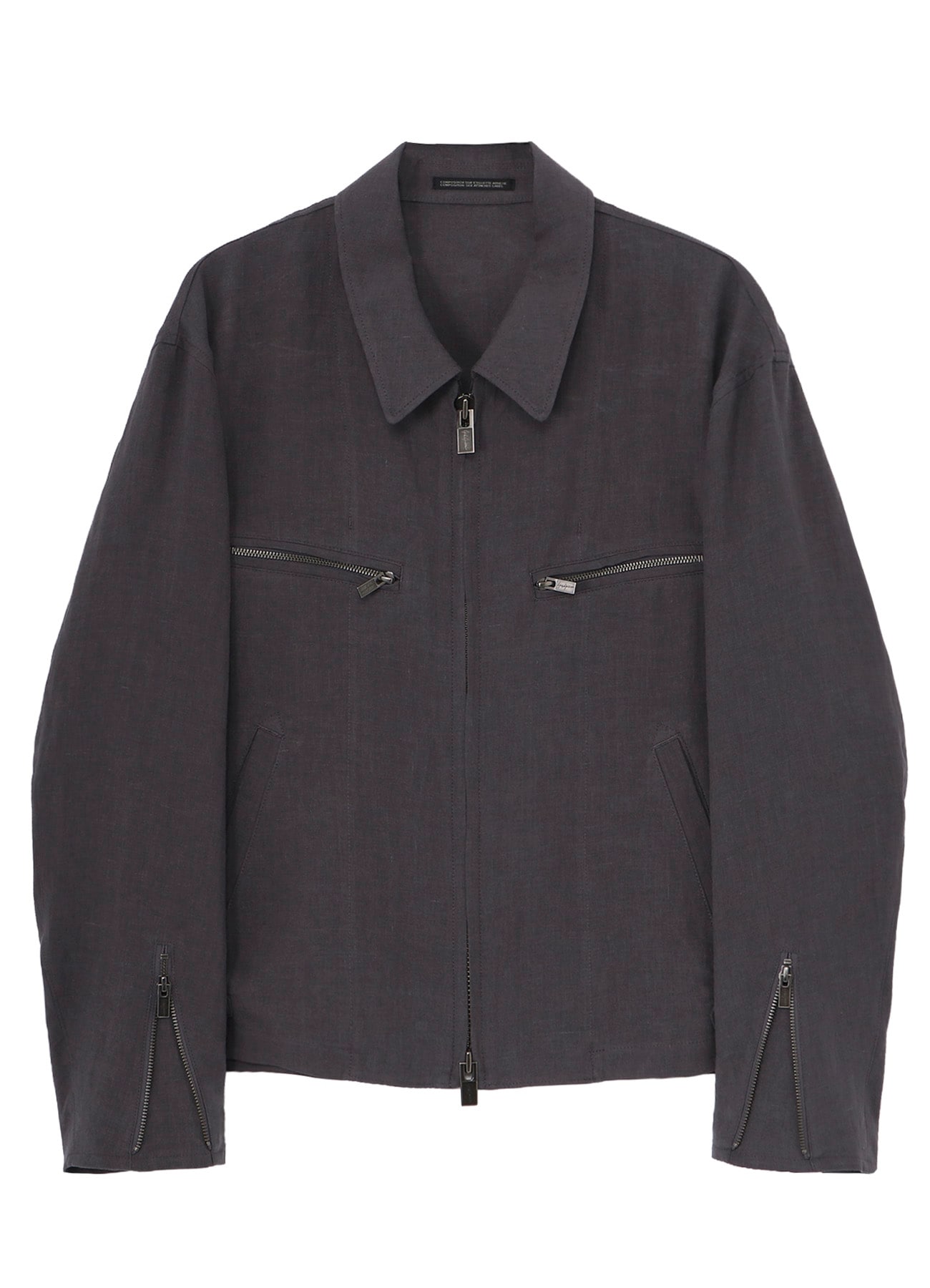 LINEN CLOTH ZIPPER BLOUSON