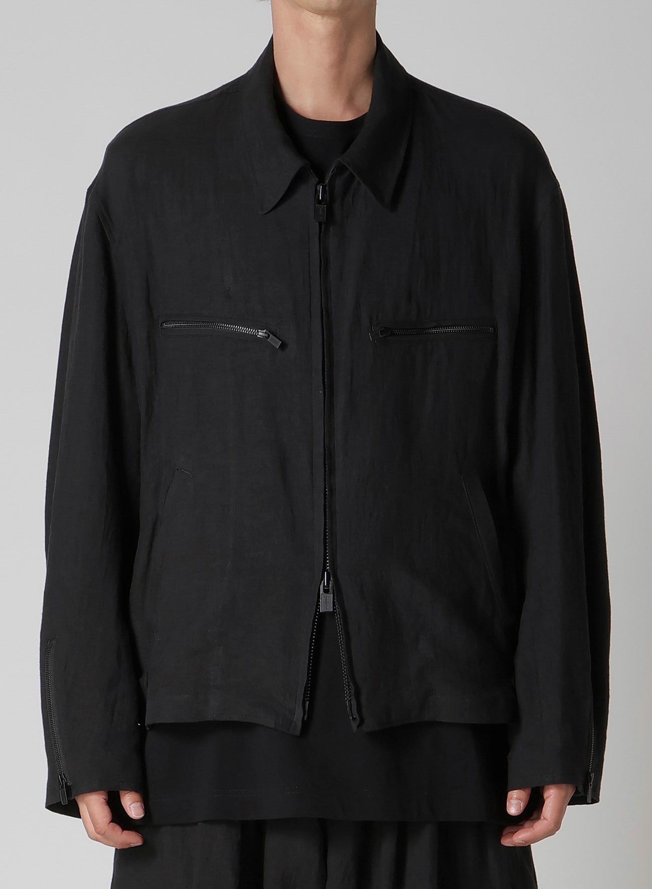 LINEN CLOTH ZIPPER BLOUSON