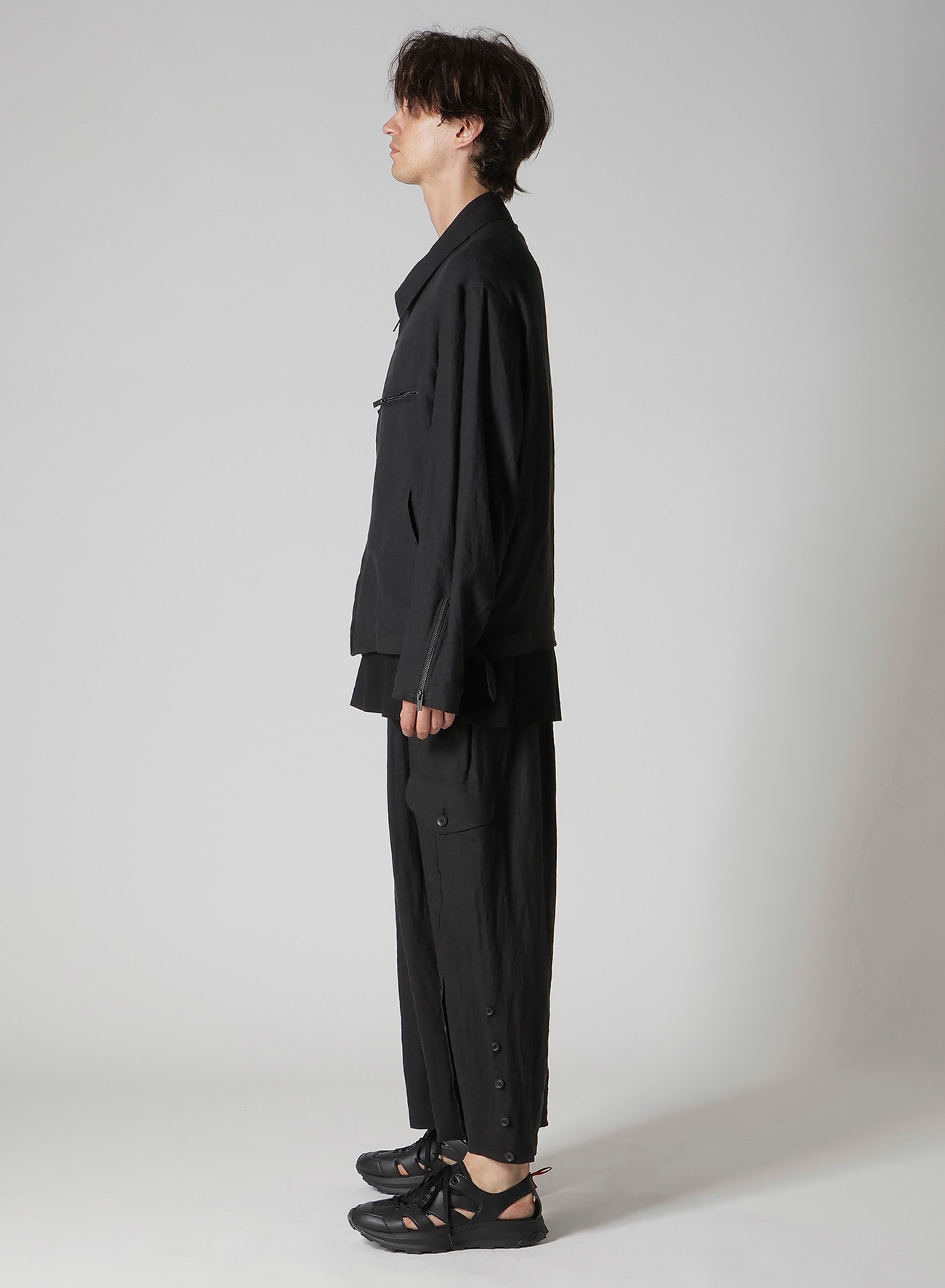 LINEN CLOTH ZIPPER BLOUSON