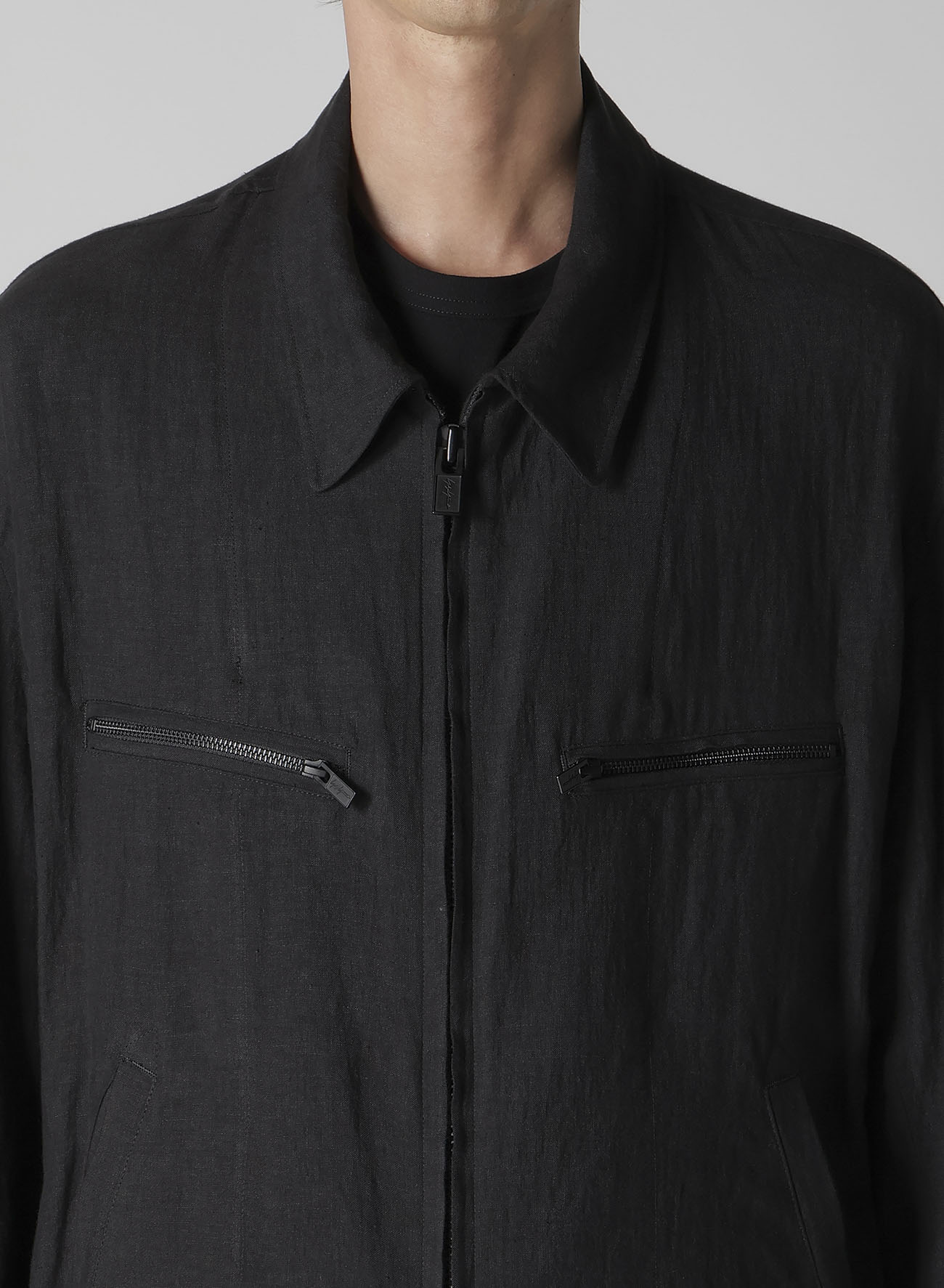 LINEN CLOTH ZIPPER BLOUSON