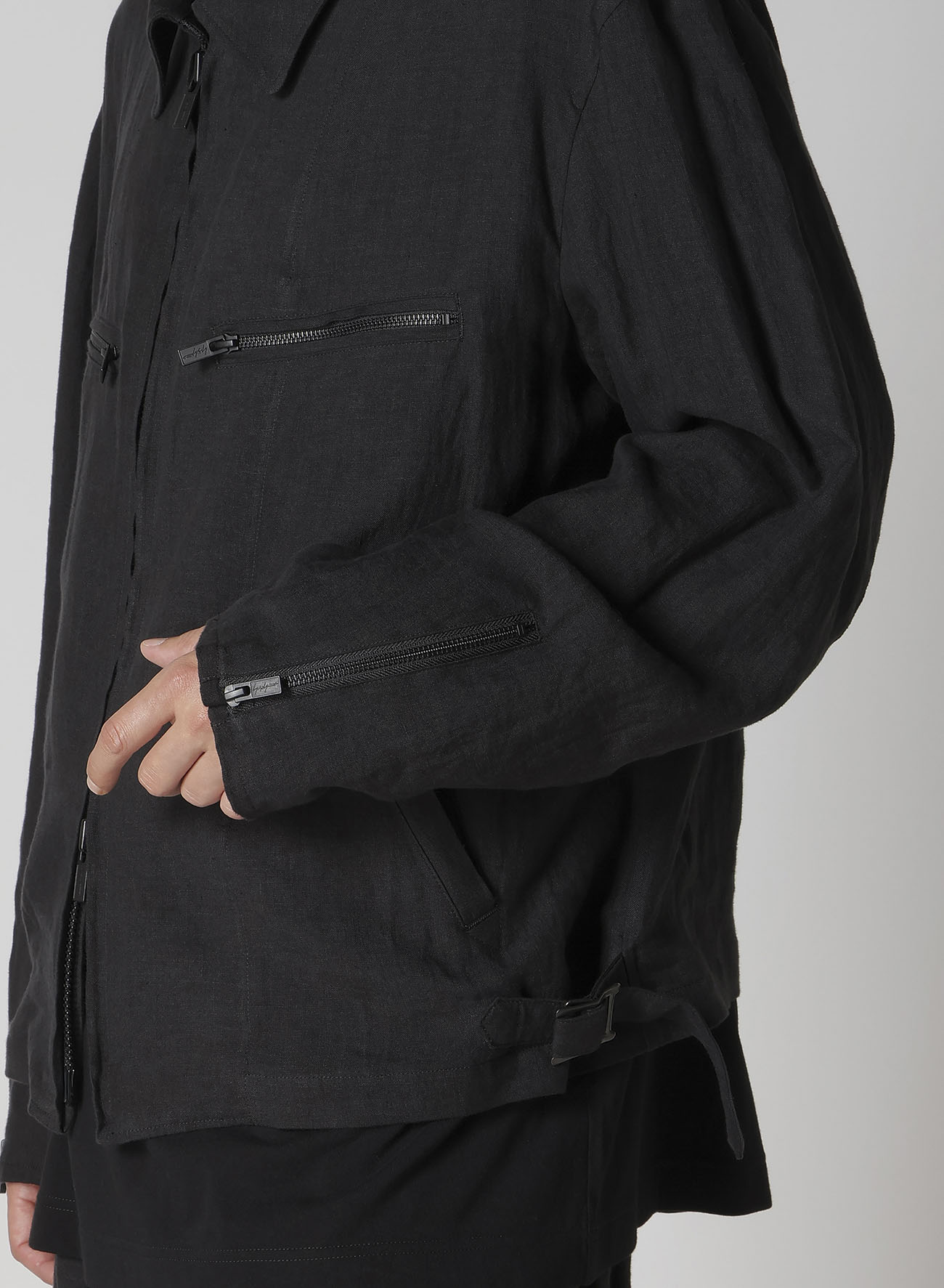 LINEN CLOTH ZIPPER BLOUSON