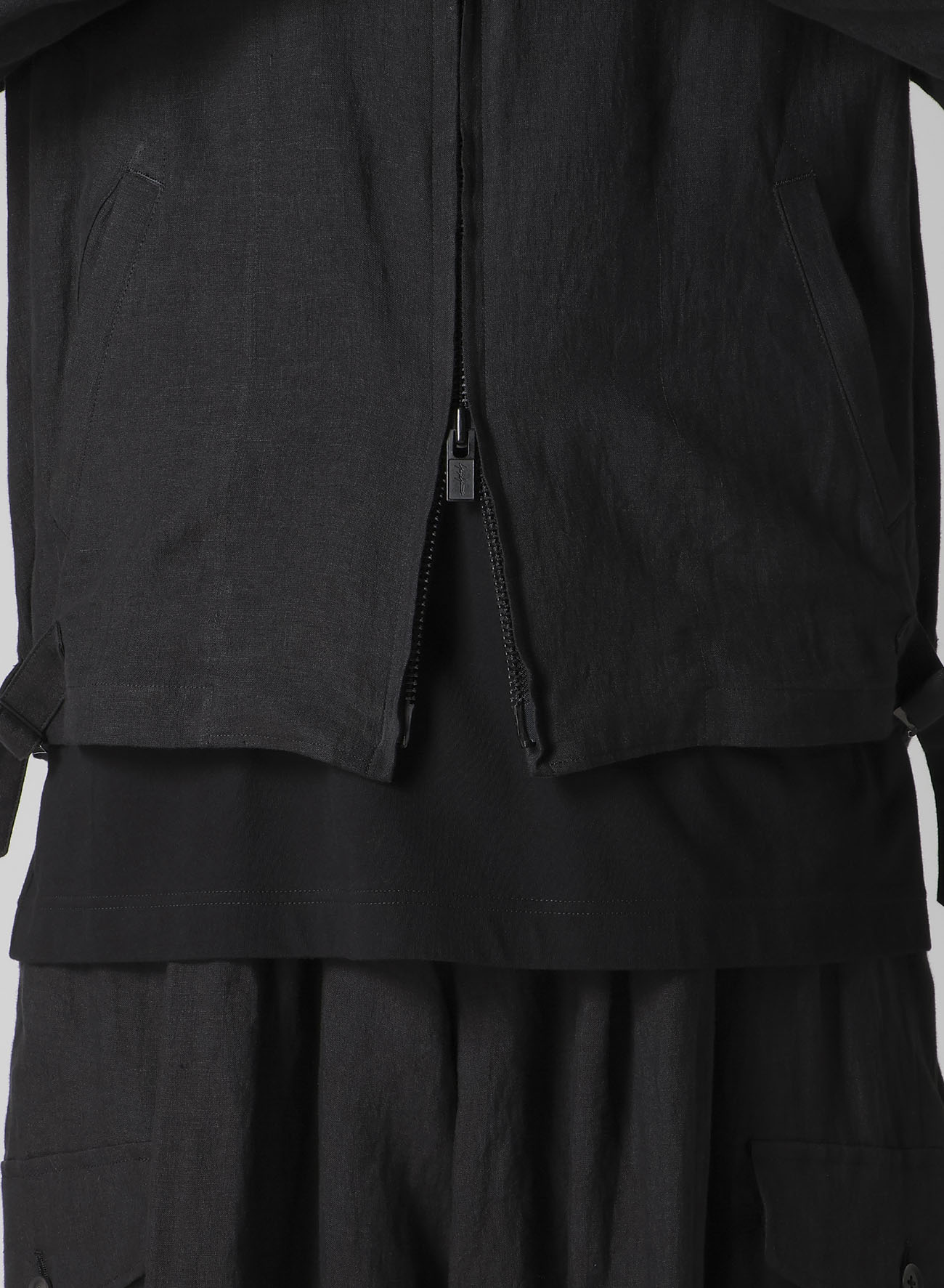 LINEN CLOTH ZIPPER BLOUSON