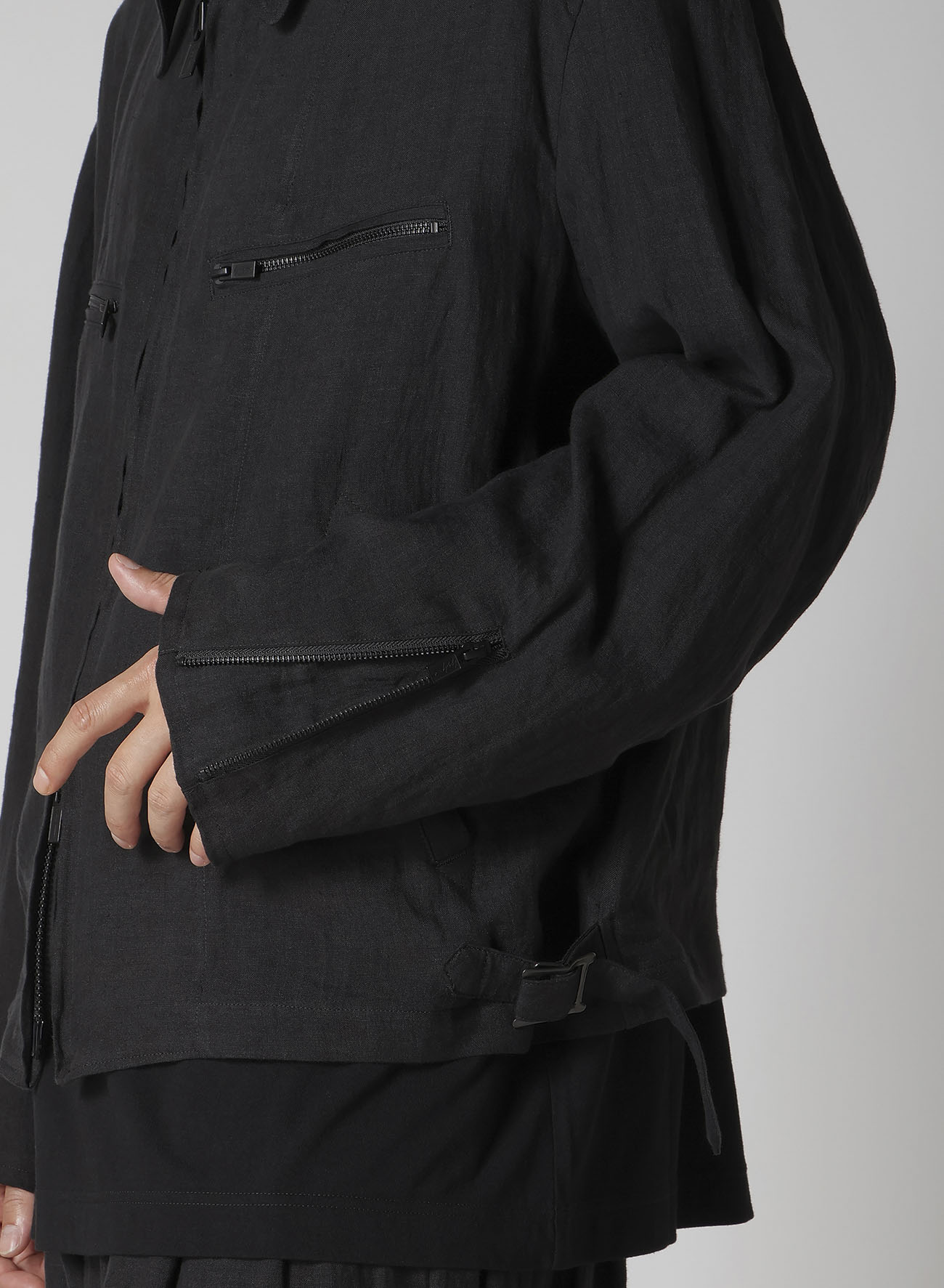 LINEN CLOTH ZIPPER BLOUSON