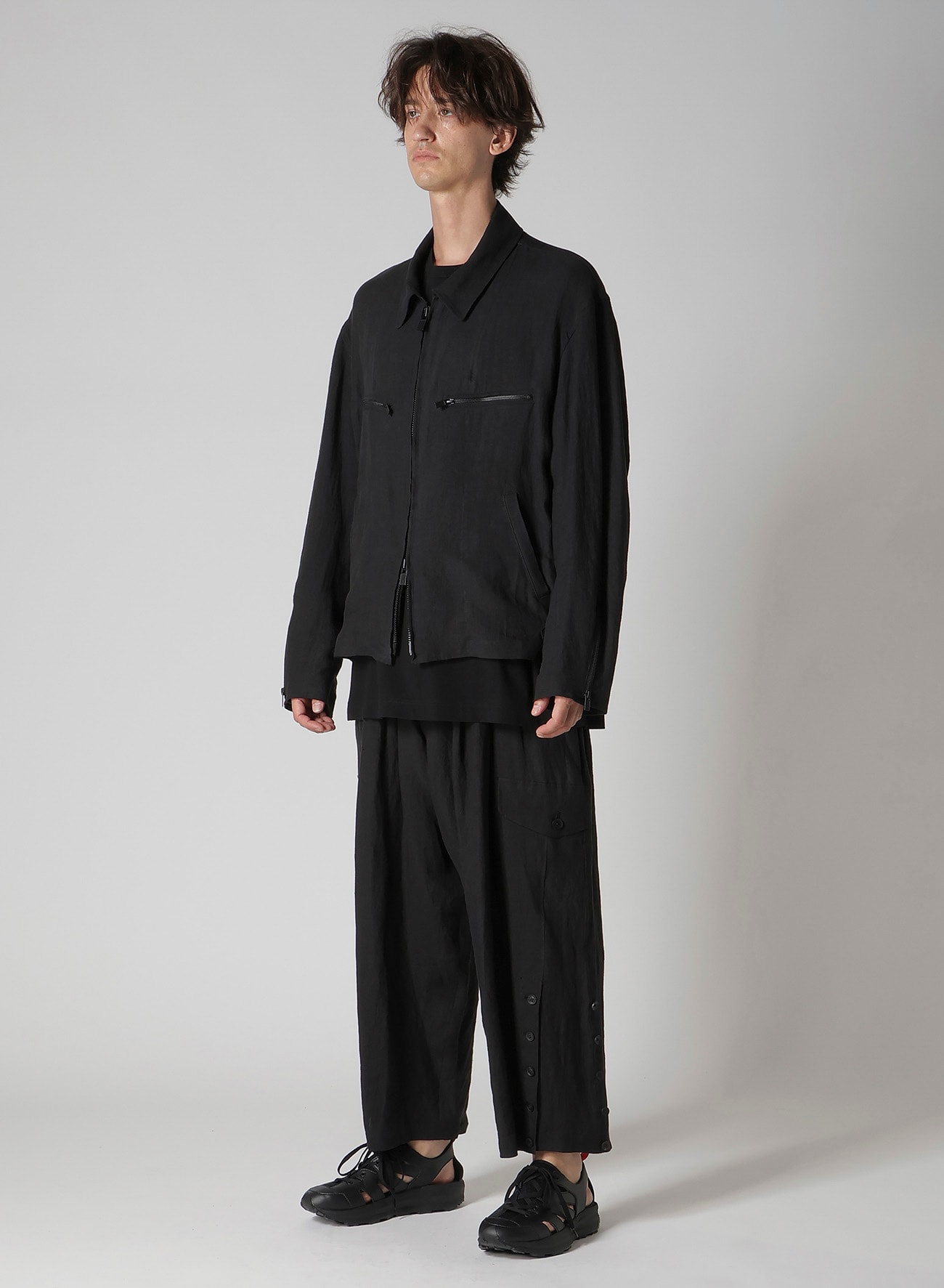 LINEN CLOTH ZIPPER BLOUSON