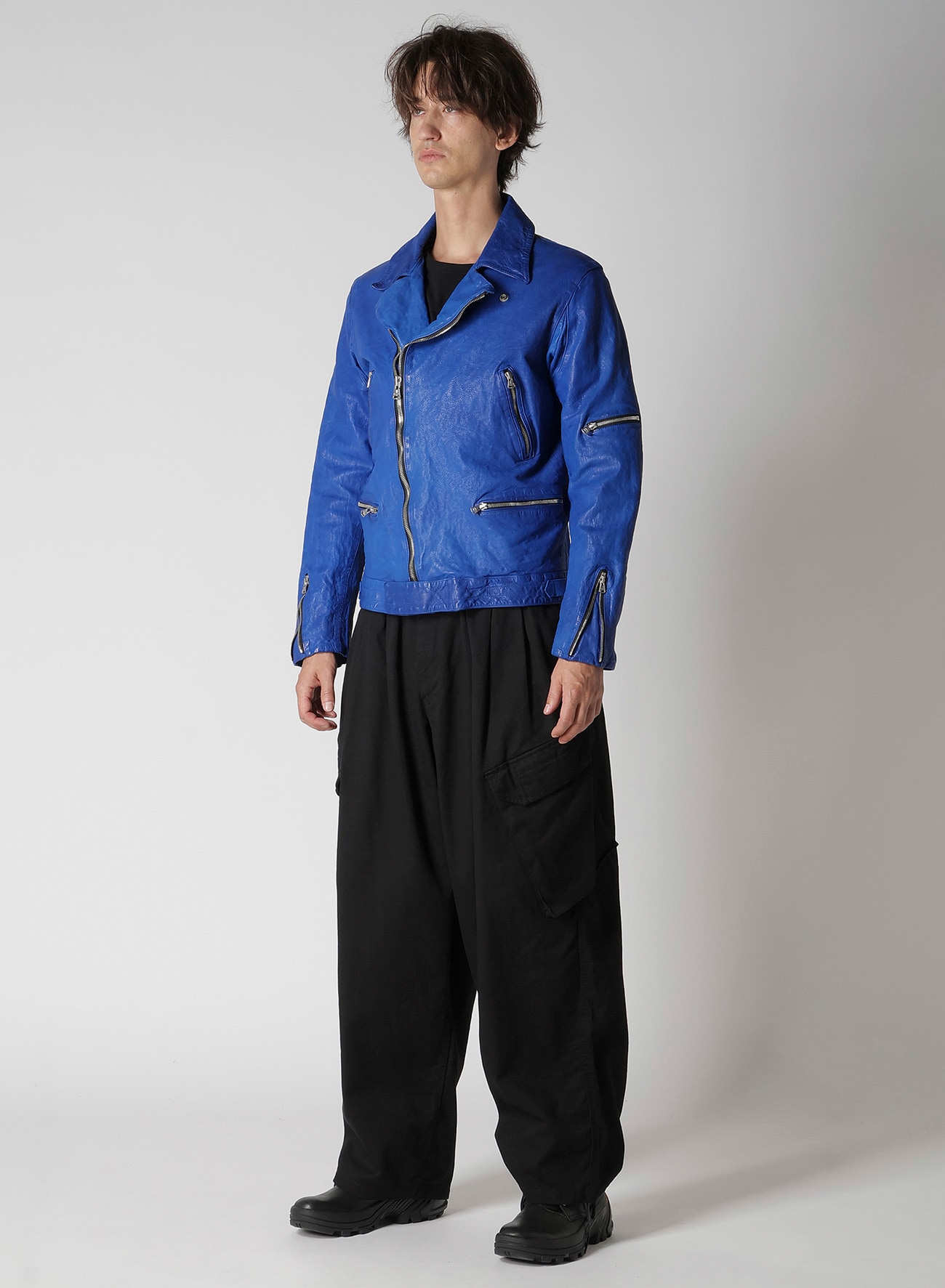 BL/ JAPAN CALF SKIN GARMENT DYED DOUBLE RIDERS