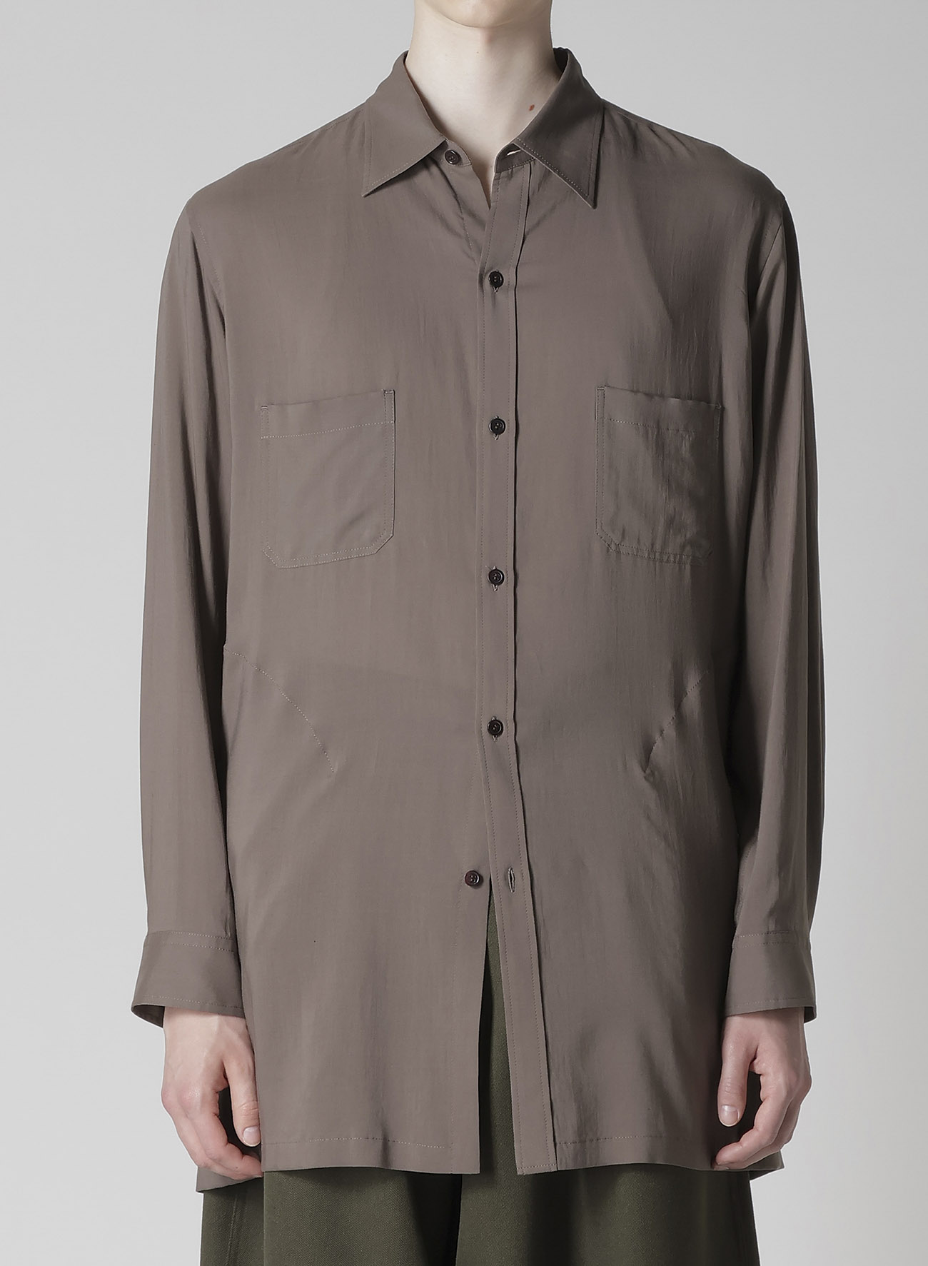 CELLLOSE LAWN BACK OPEN GATHER SLEEVE BLOUSE