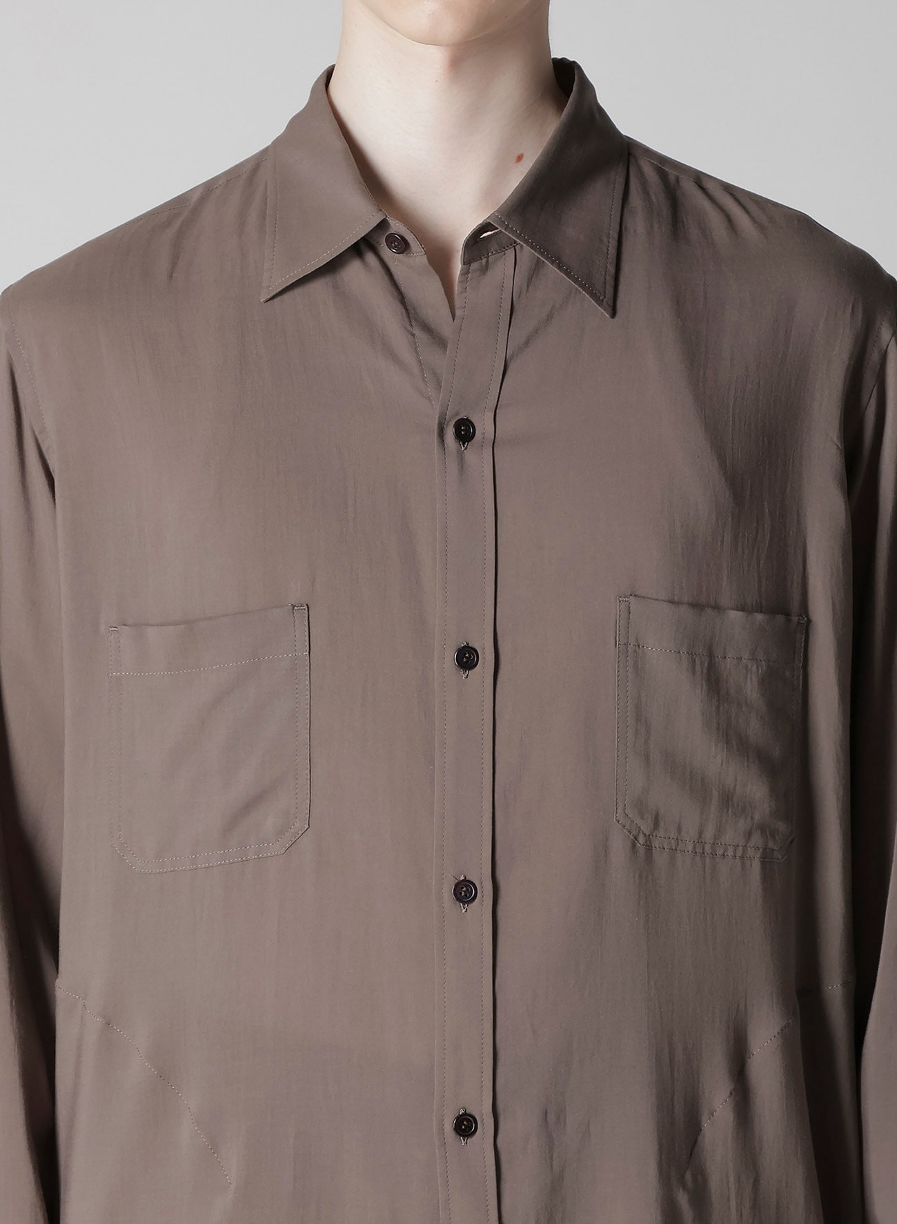 CELLLOSE LAWN BACK OPEN GATHER SLEEVE BLOUSE
