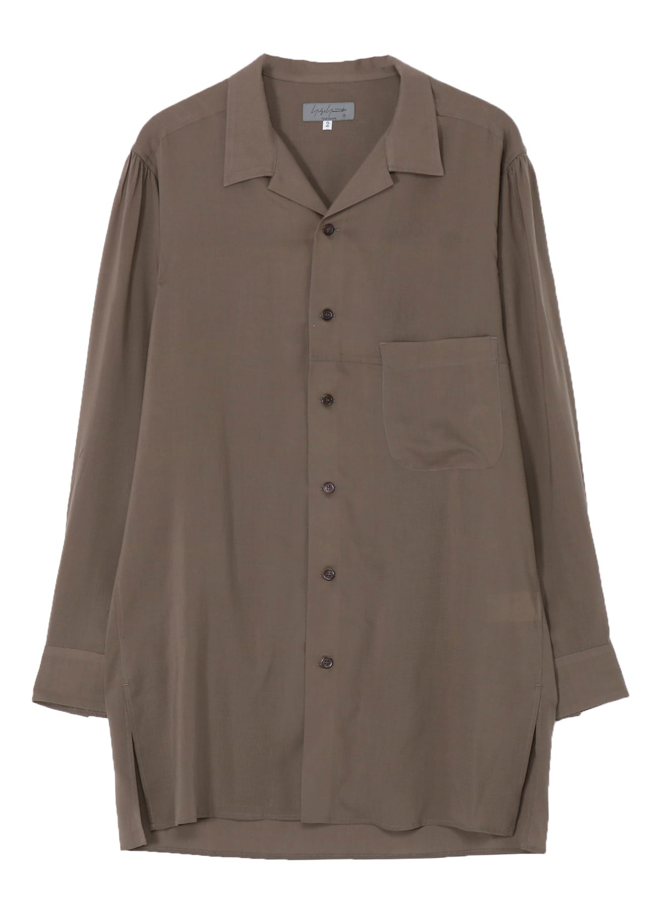 CELLLOSE LAWN OPEN COLLAR BLOUSE