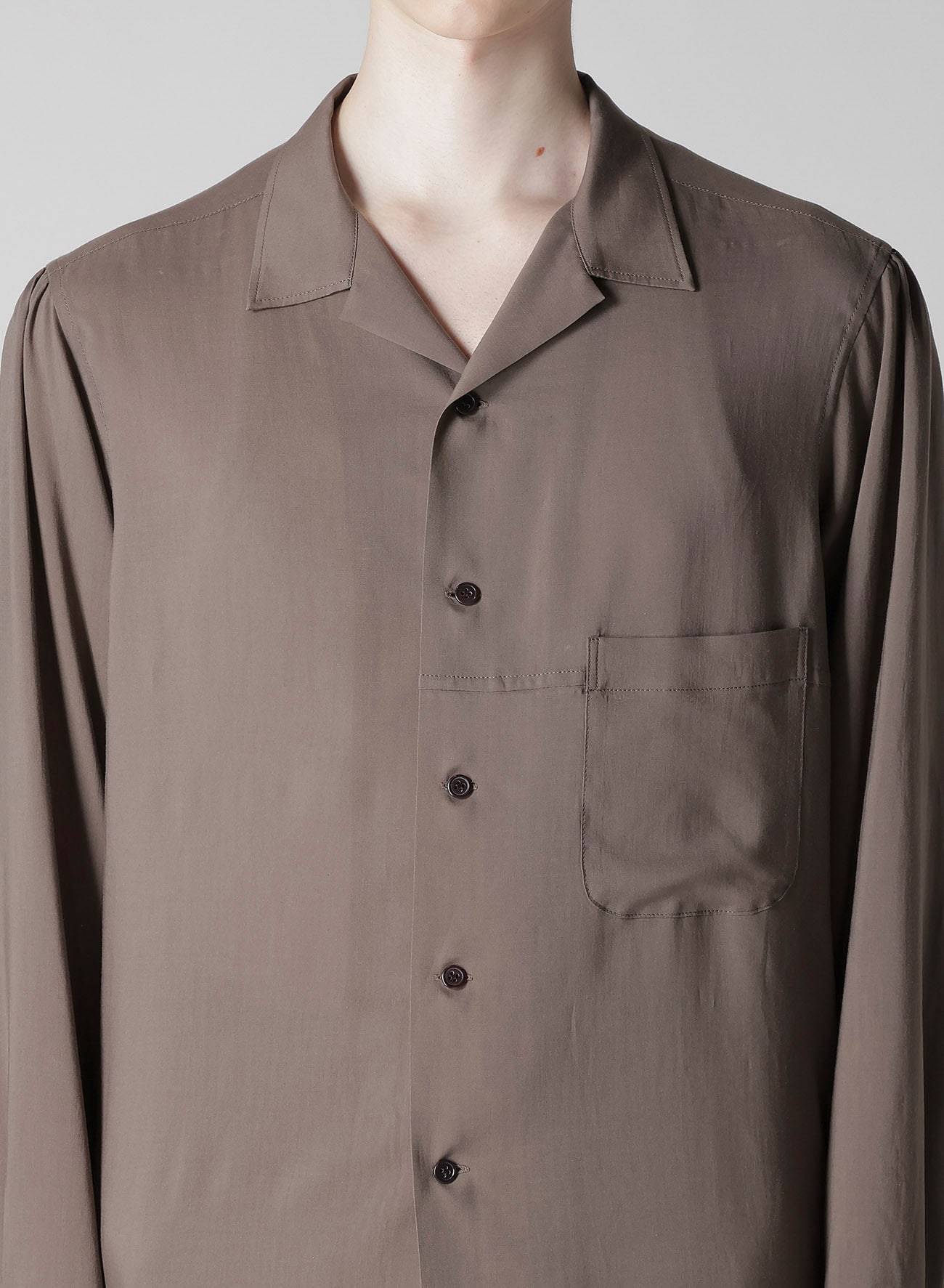CELLLOSE LAWN OPEN COLLAR BLOUSE