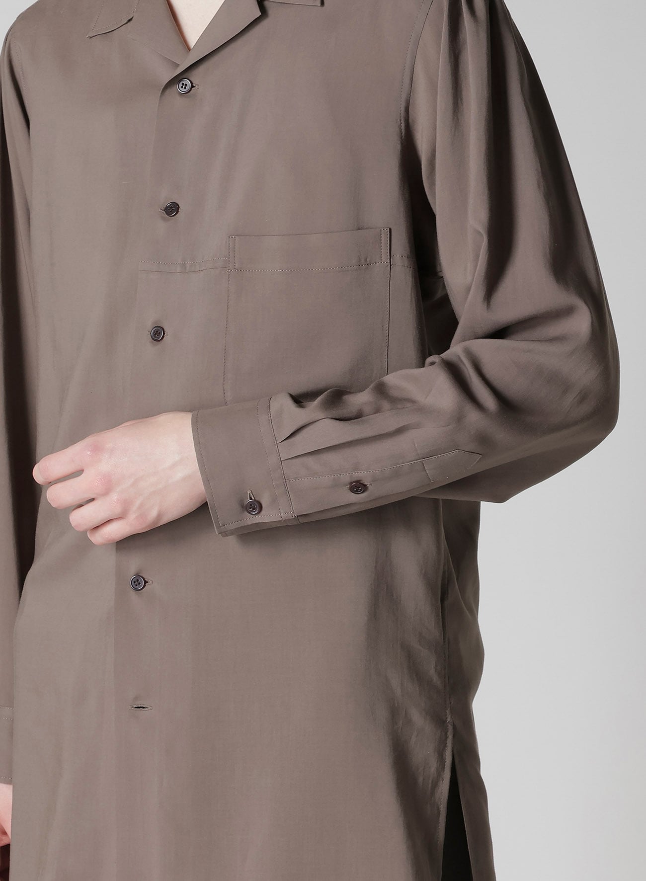 CELLLOSE LAWN OPEN COLLAR BLOUSE
