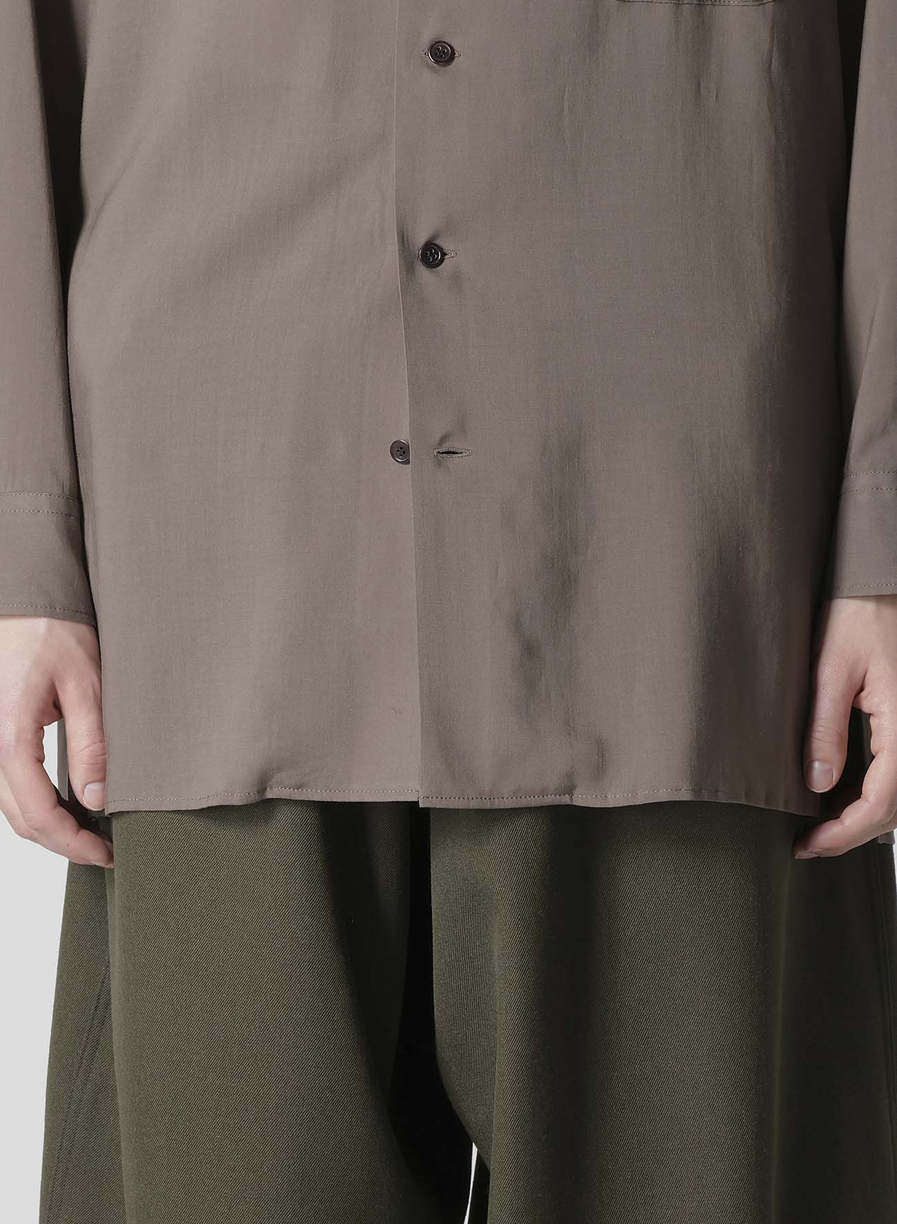 CELLLOSE LAWN OPEN COLLAR BLOUSE