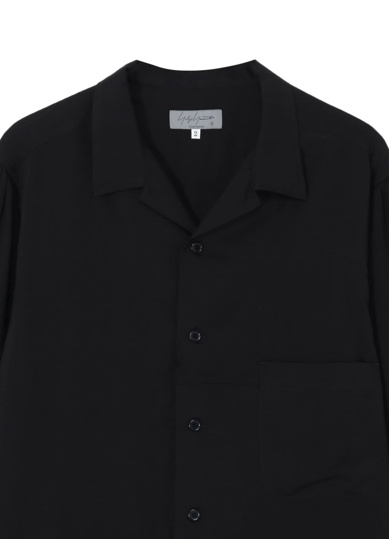 CELLLOSE LAWN OPEN COLLAR BLOUSE