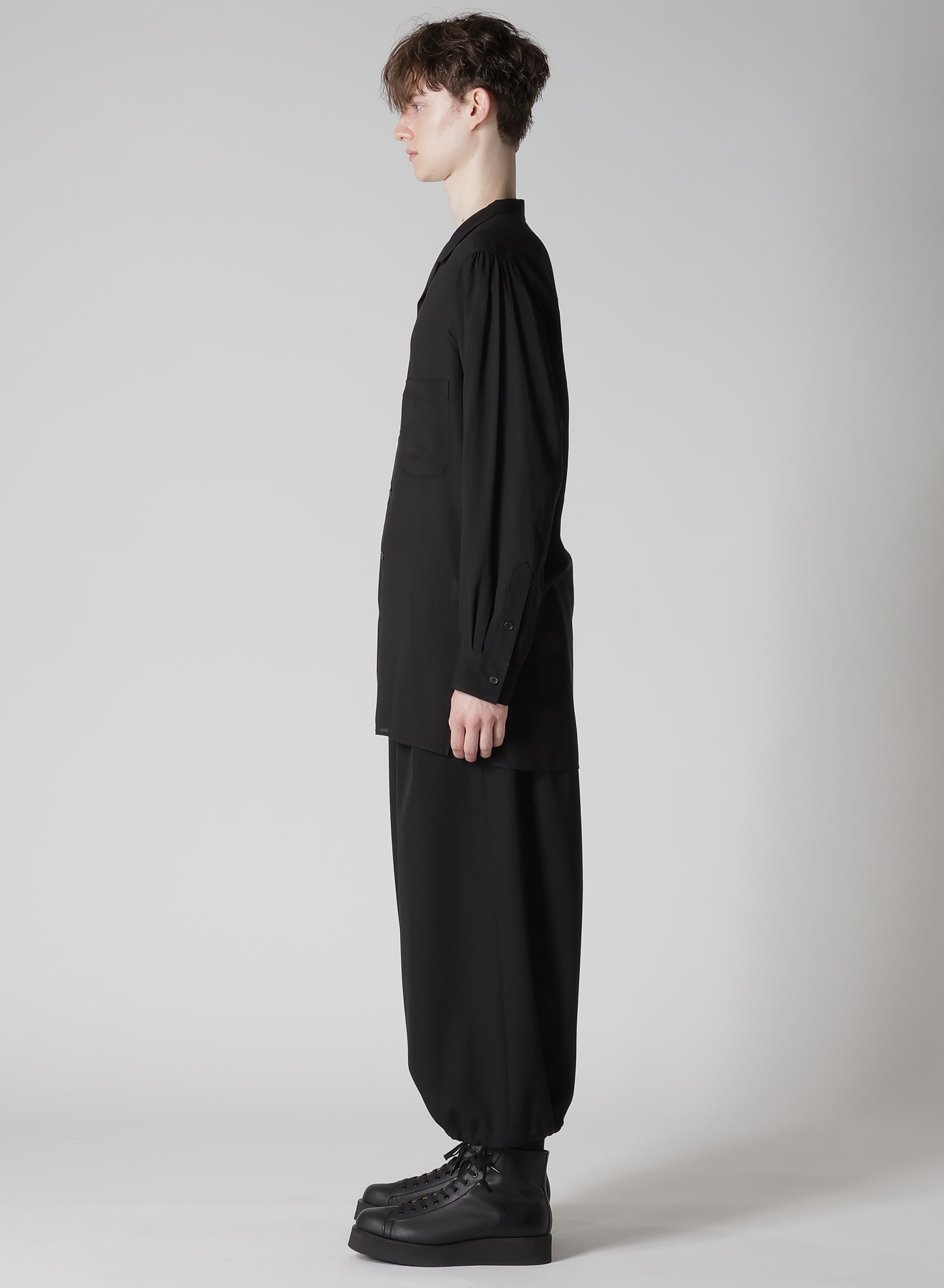 CELLLOSE LAWN OPEN COLLAR BLOUSE