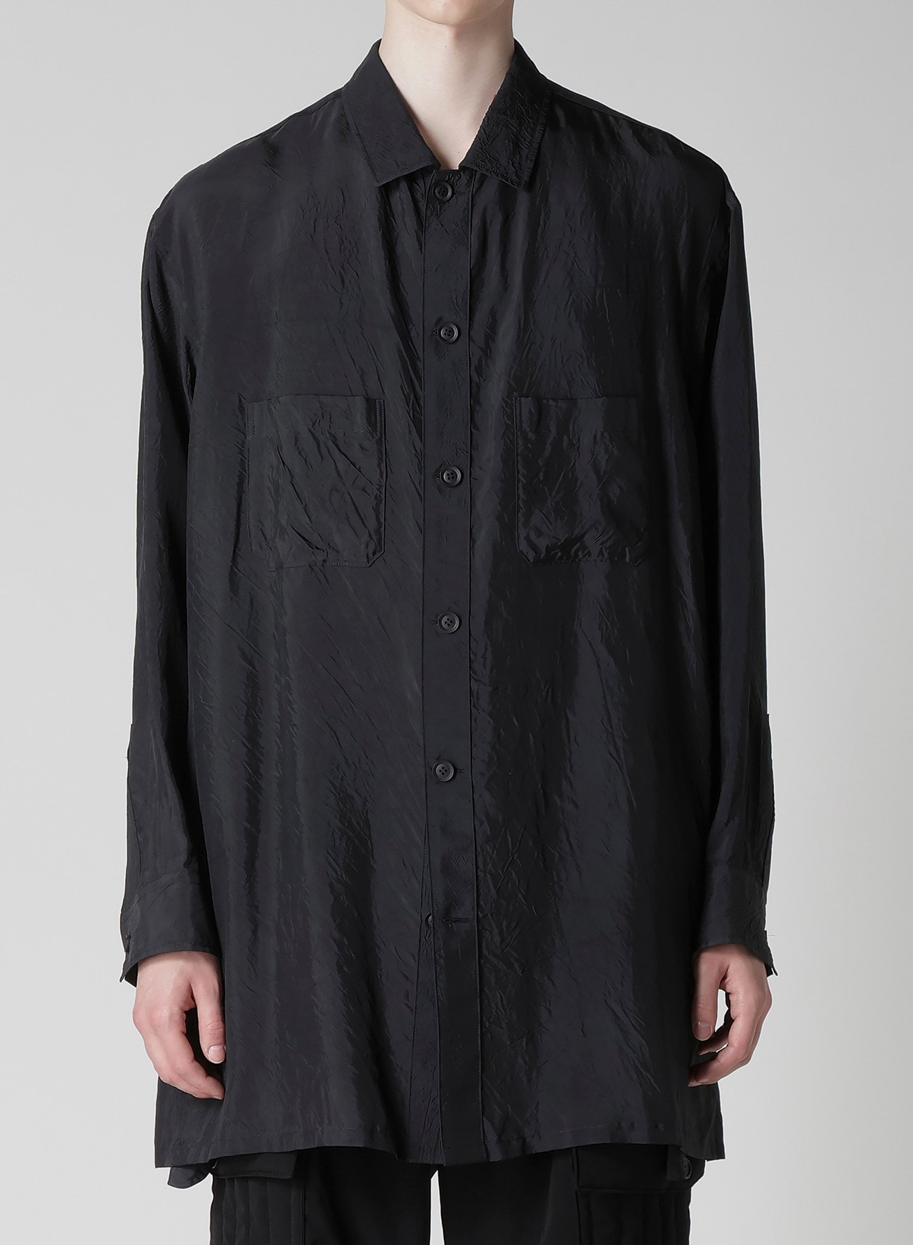 Cu TAFFETA OPEN COLLAR SHOULDER PL BLOUSE