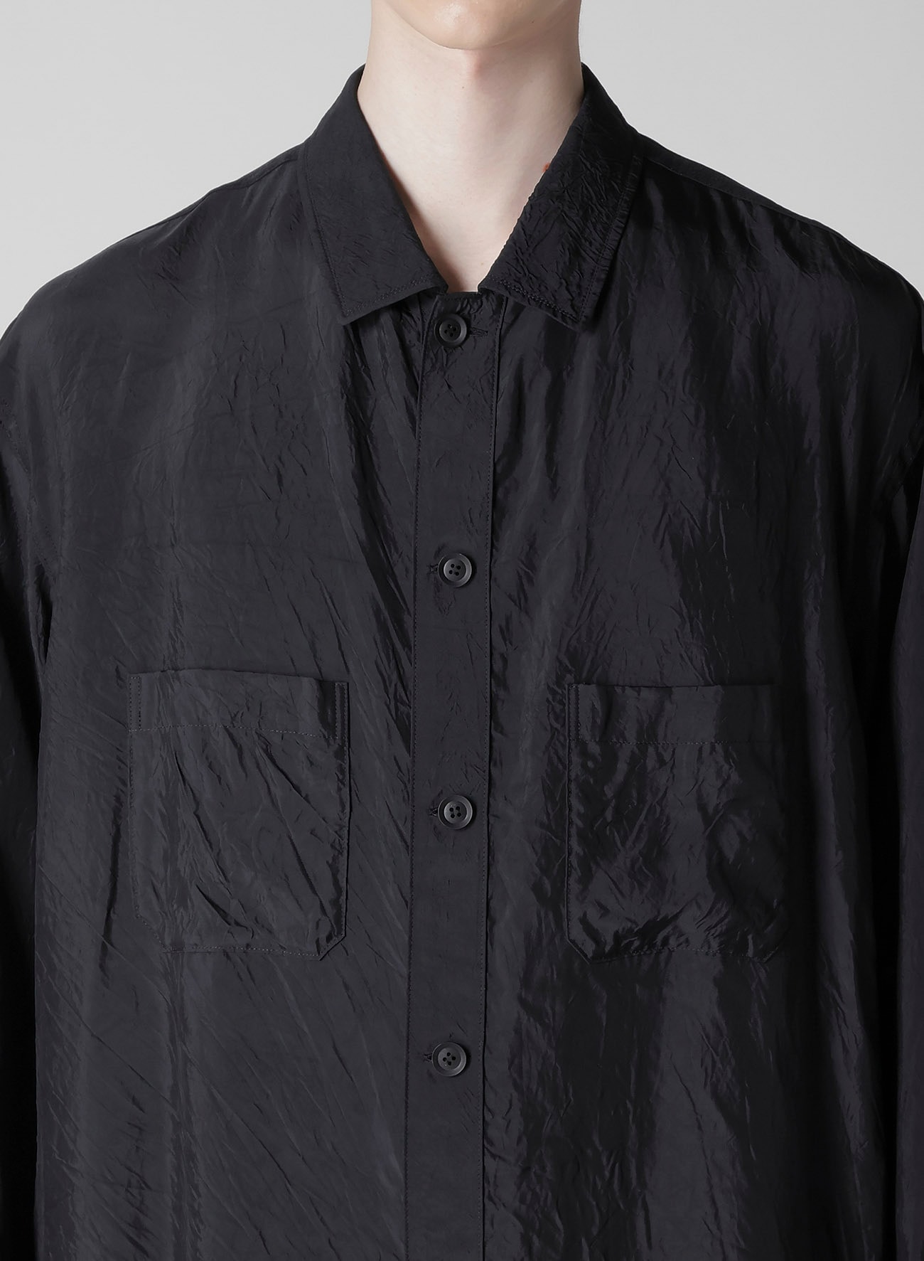 Cu TAFFETA OPEN COLLAR SHOULDER PL BLOUSE