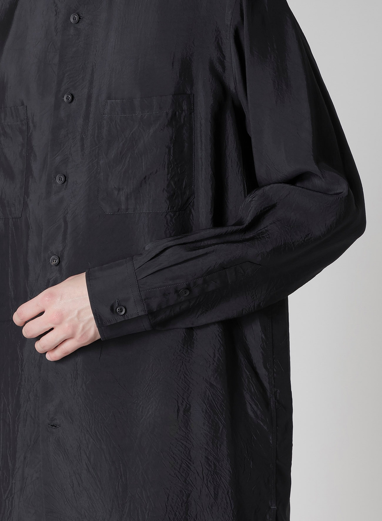 Cu TAFFETA 2 COLLAR BIG STANDARD SHIRT