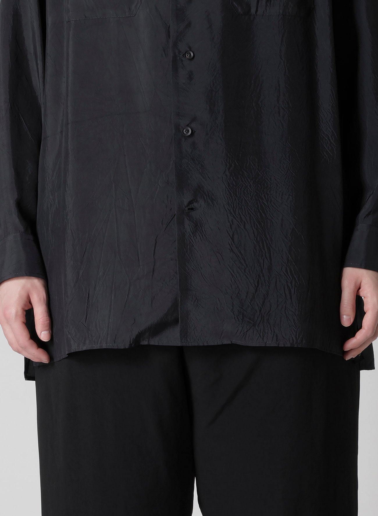 Cu TAFFETA 2 COLLAR BIG STANDARD SHIRT