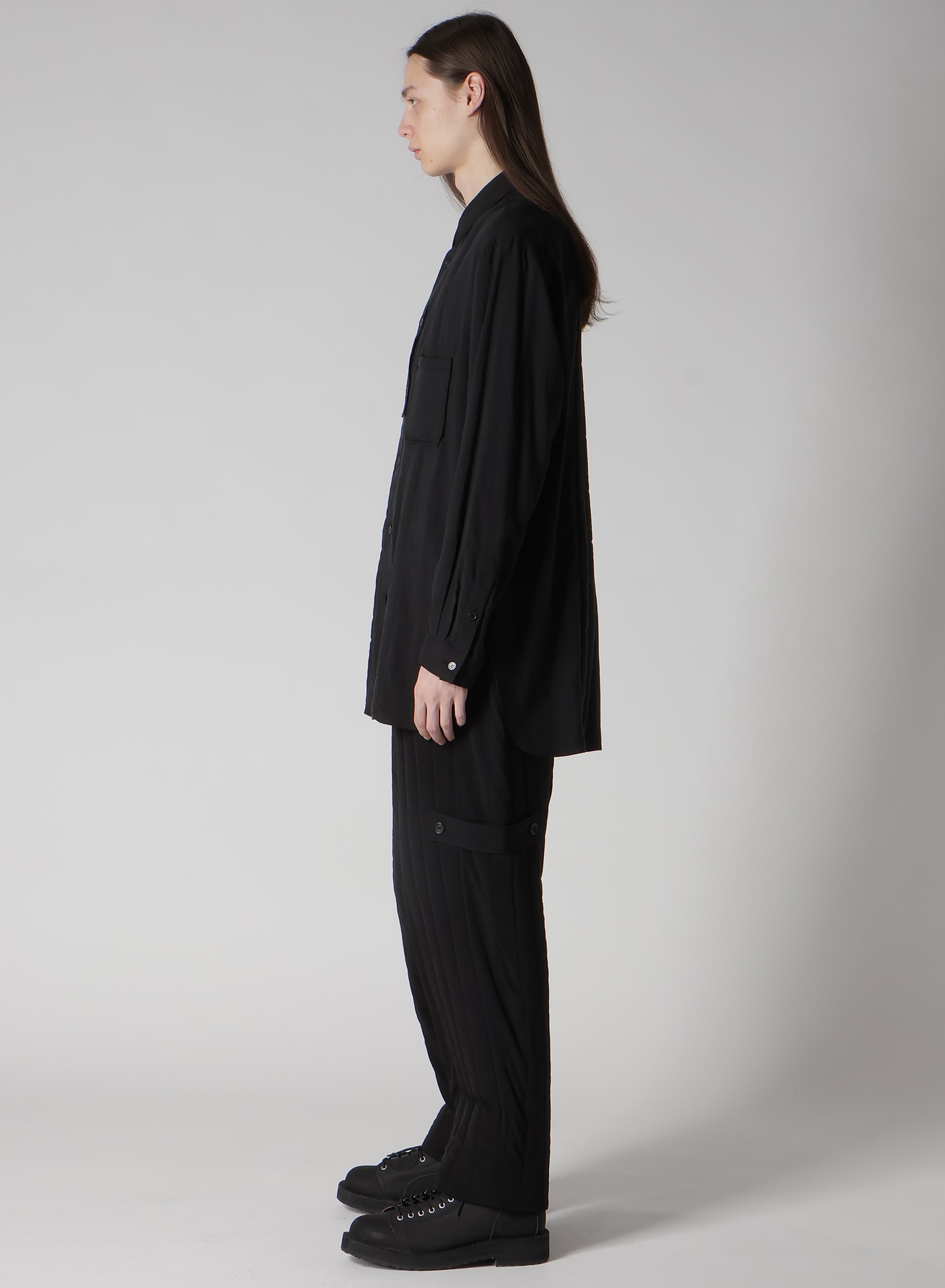 CELLULOSE LAWN DOUBLE PLACKET PADDED BLOUSE