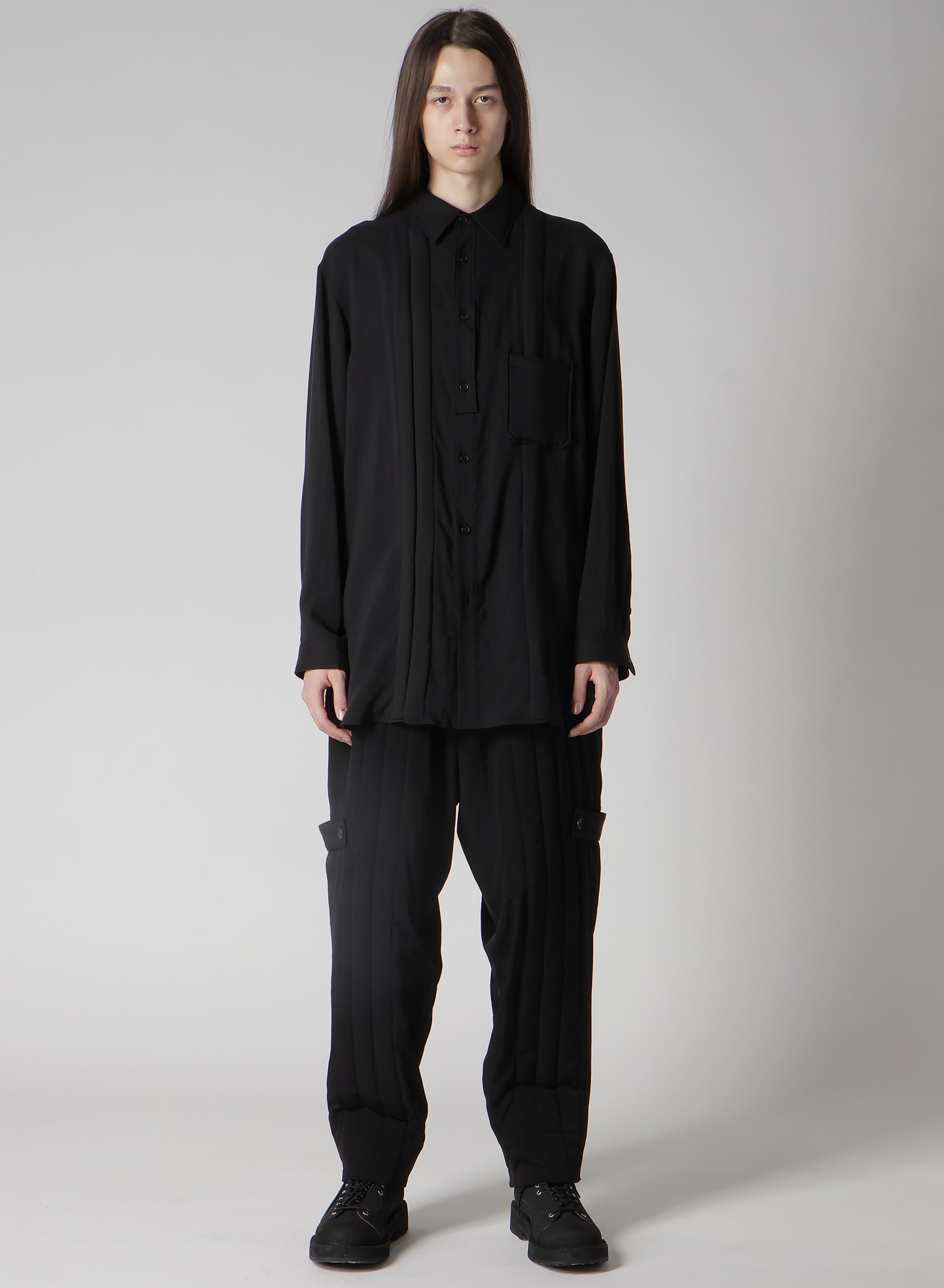 CELLULOSE LAWN DOUBLE PLACKET PADDED BLOUSE