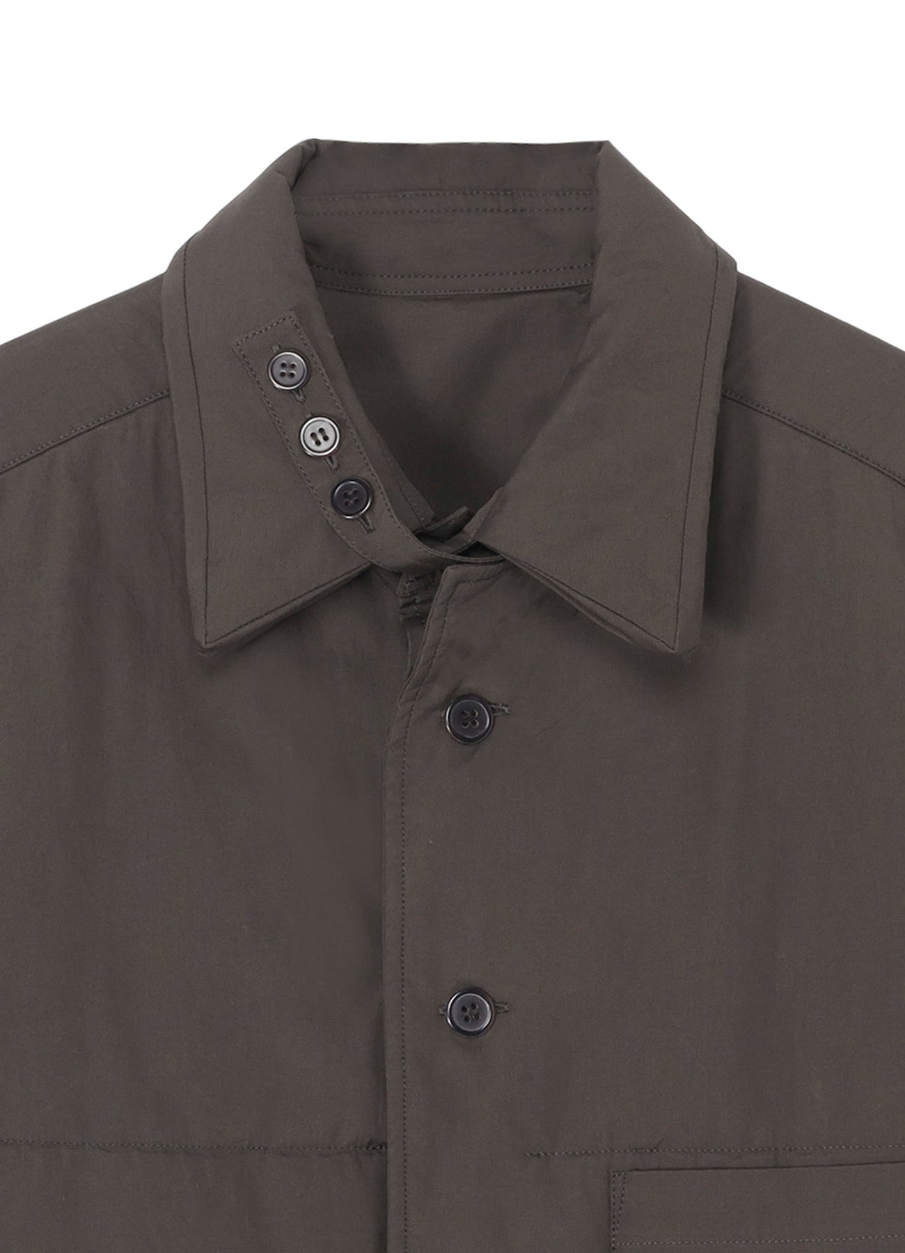 GRAY BROAD GUSSET COLLAR PADDED BLOUSE