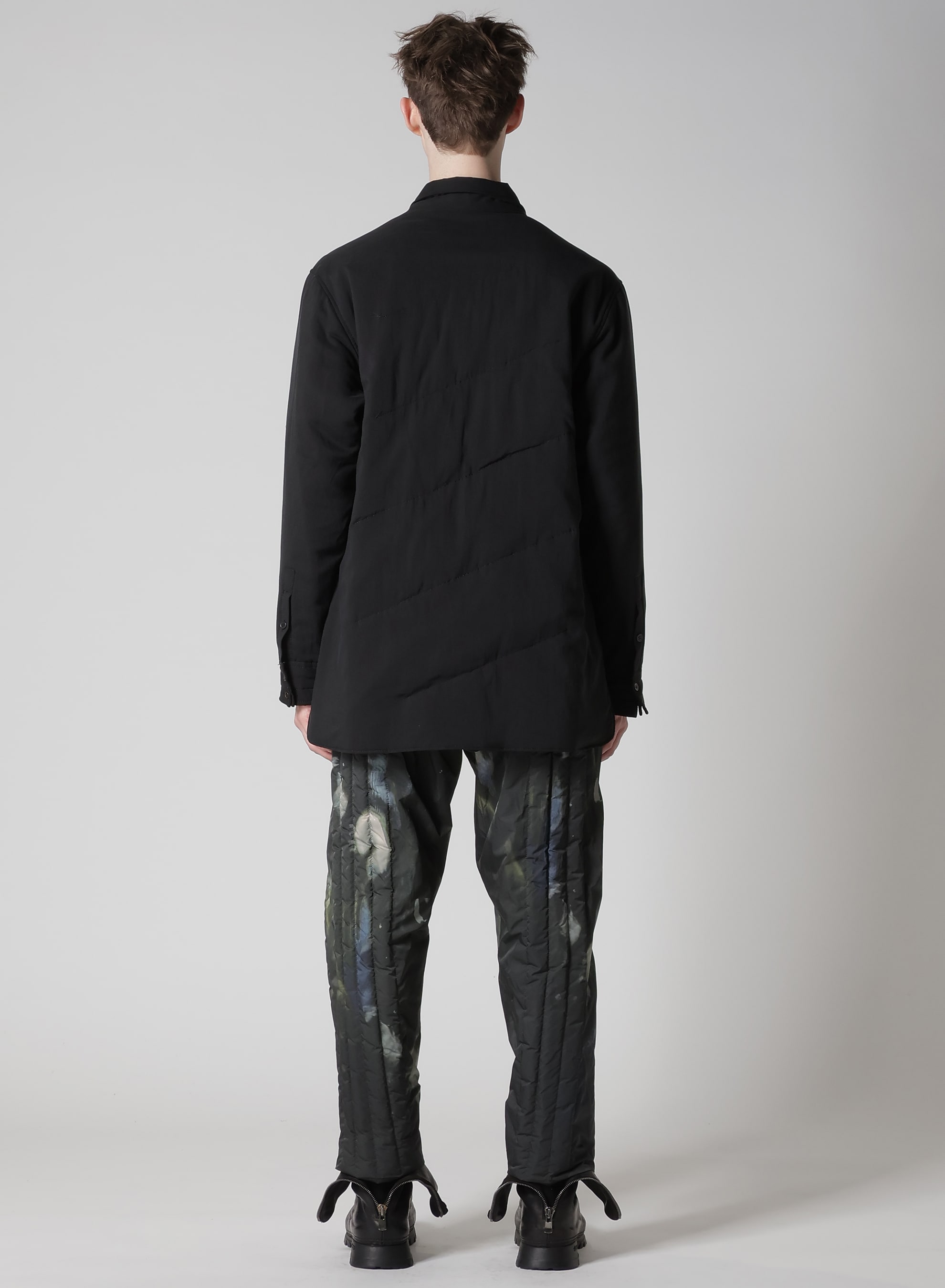 CELLULOSE LAWN 2COLLAR DIAGONAL PADDED BLOUSE