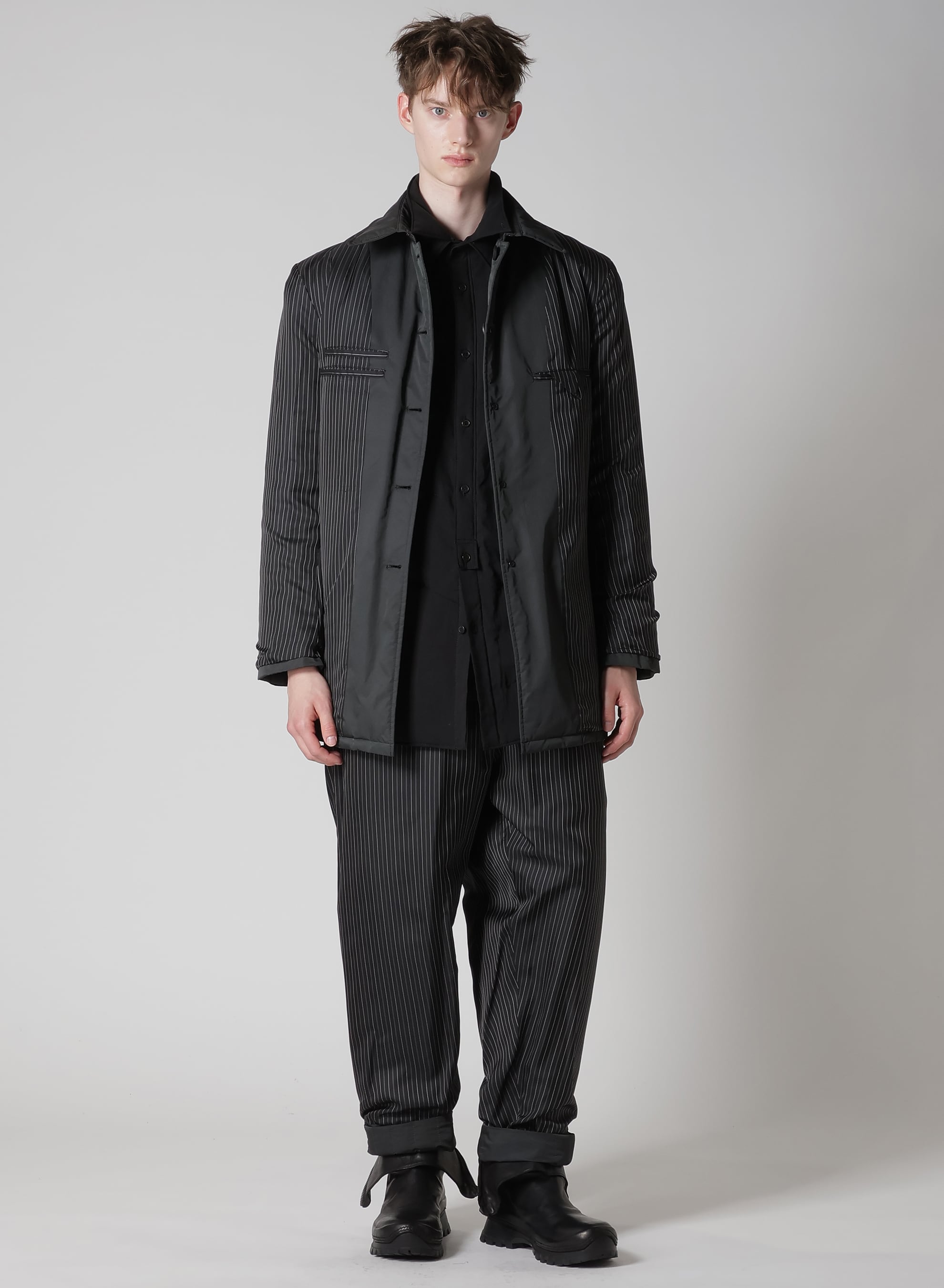 CELLULOSE LAWN 2COLLAR DIAGONAL PADDED BLOUSE