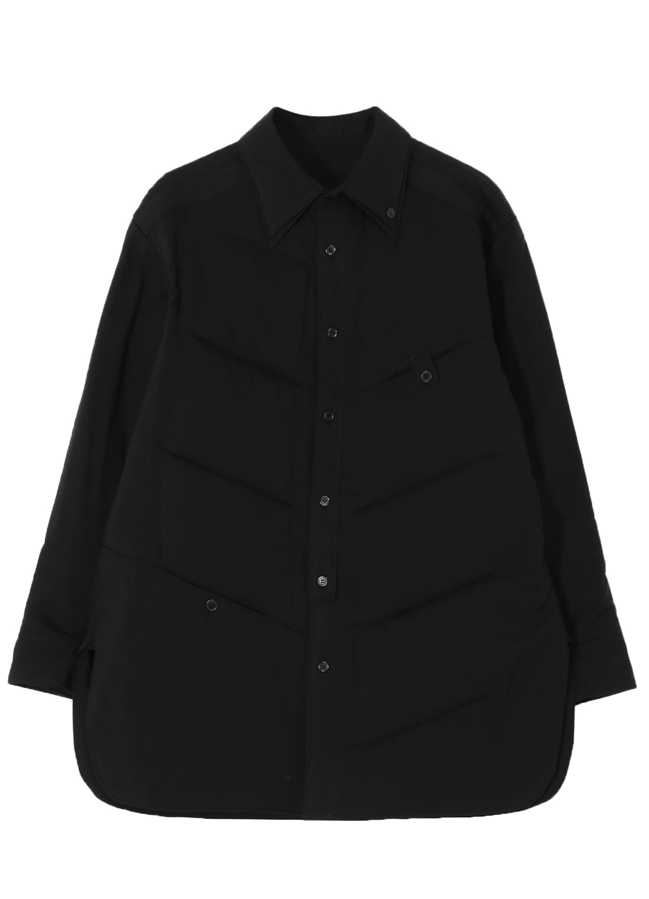 CELLULOSE LAWN 2COLLAR DIAGONAL PADDED BLOUSE