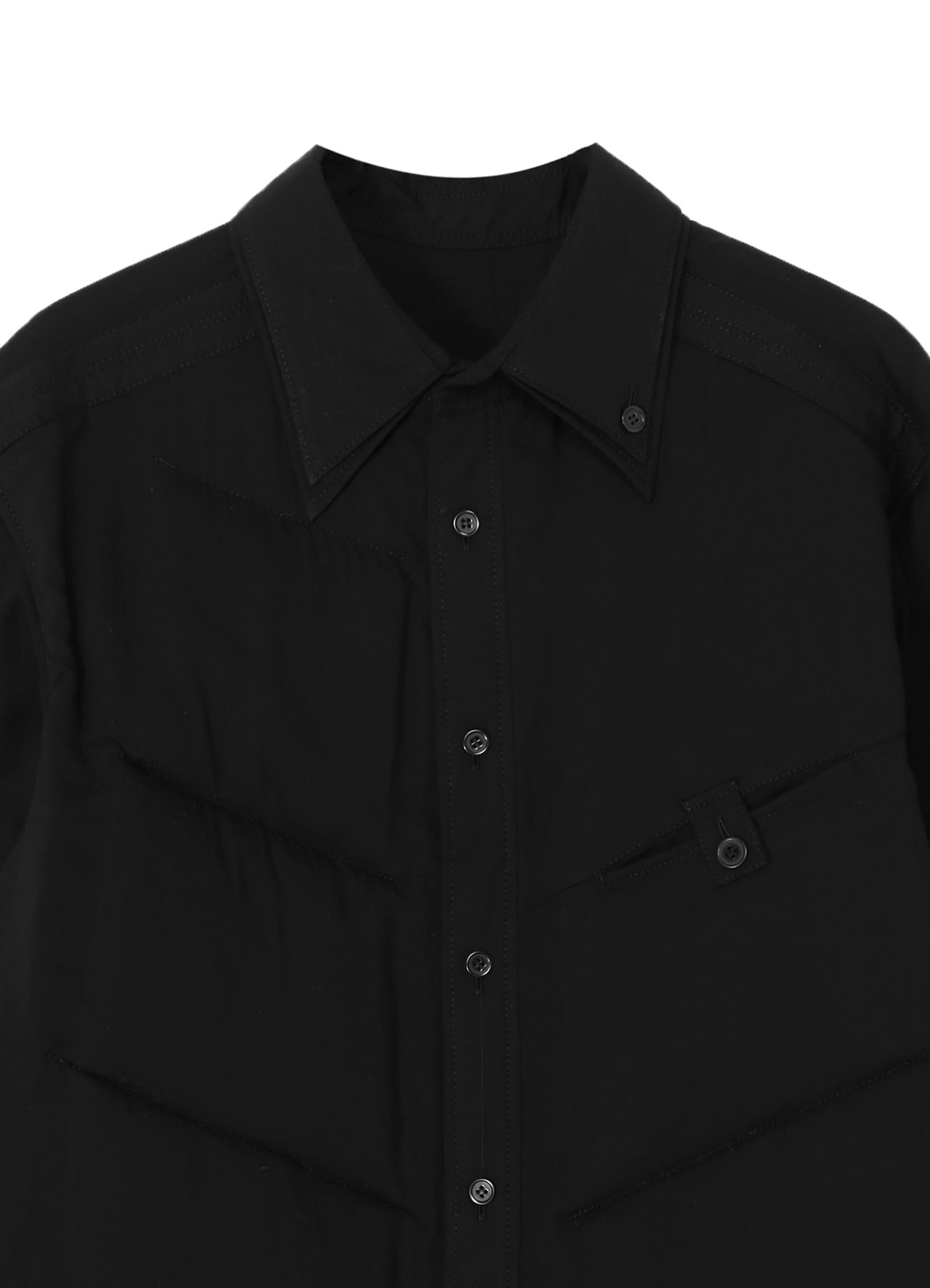 CELLULOSE LAWN 2COLLAR DIAGONAL PADDED BLOUSE