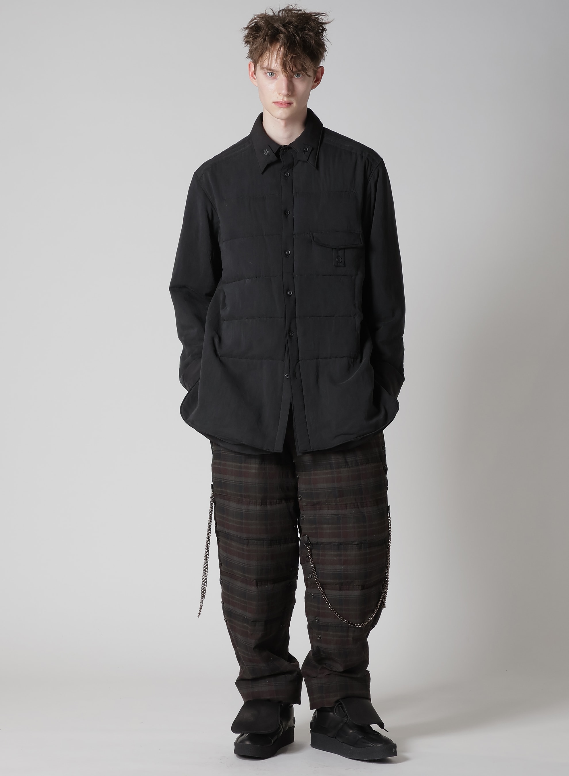 CELLULOSE OZON 2FRONT TAB DETAIL PADDED BLOUSE