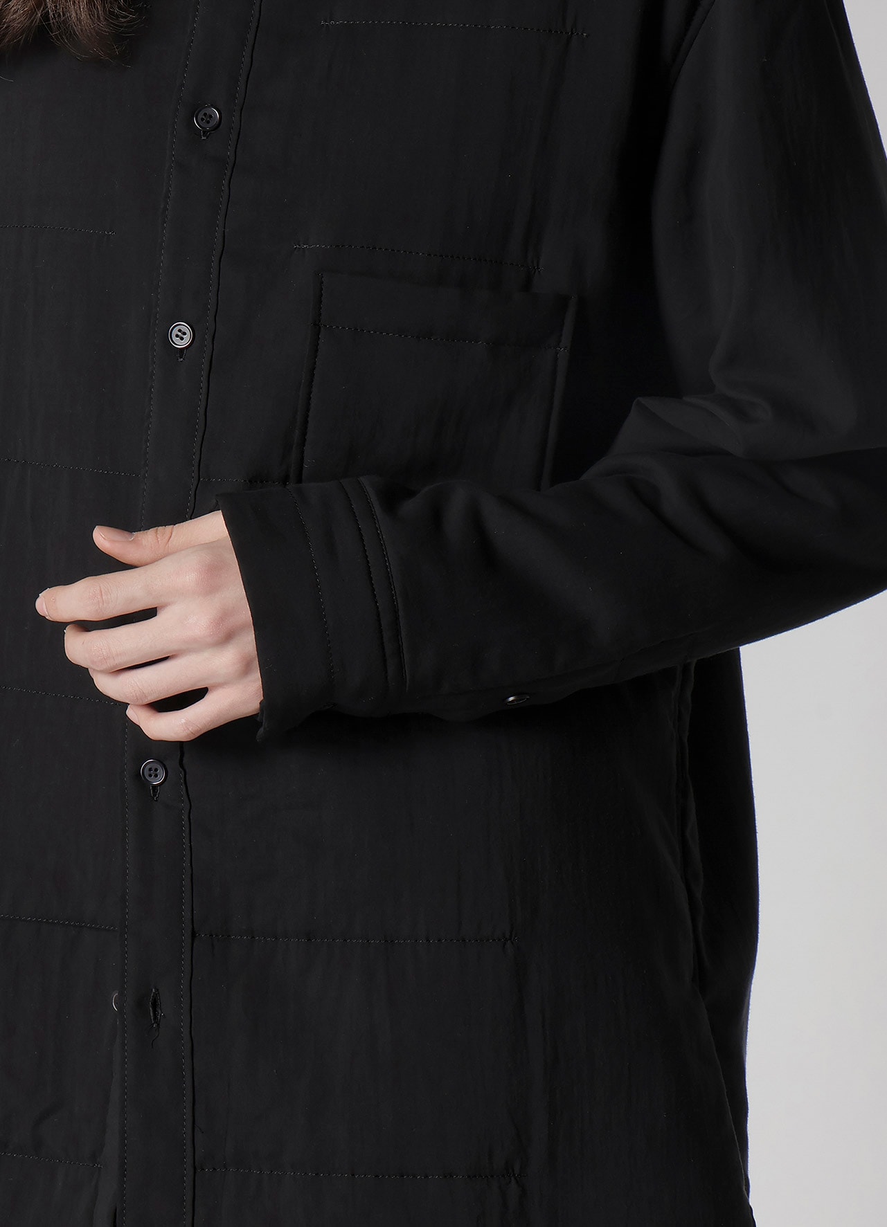 CELLULOSE LAWN PK DETAIL PADDED BLOUSE