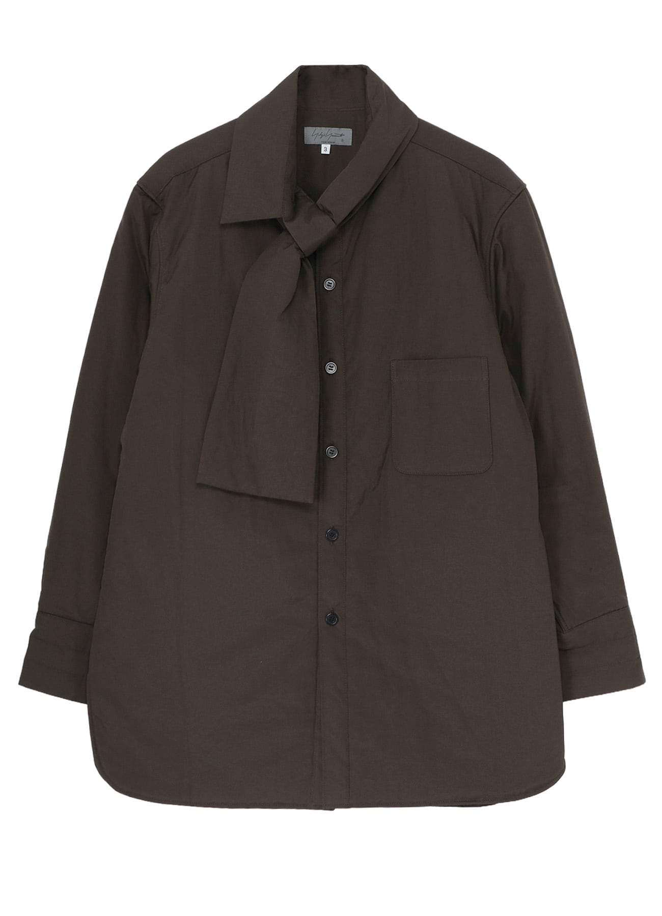 GRAY BROAD STOLE DETAIL PADDED BLOUSE(M Grey): Yohji
