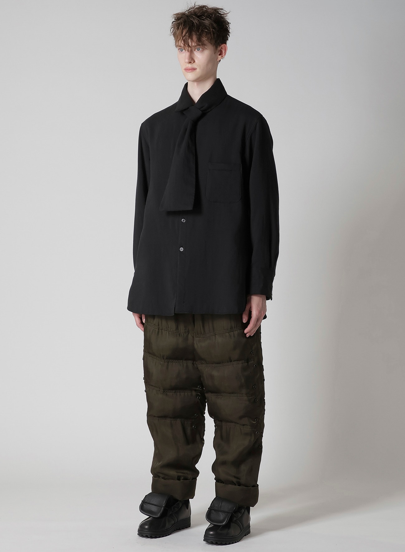CELLULOSE LAWN STOLE DETAIL PADDED BLOUSE