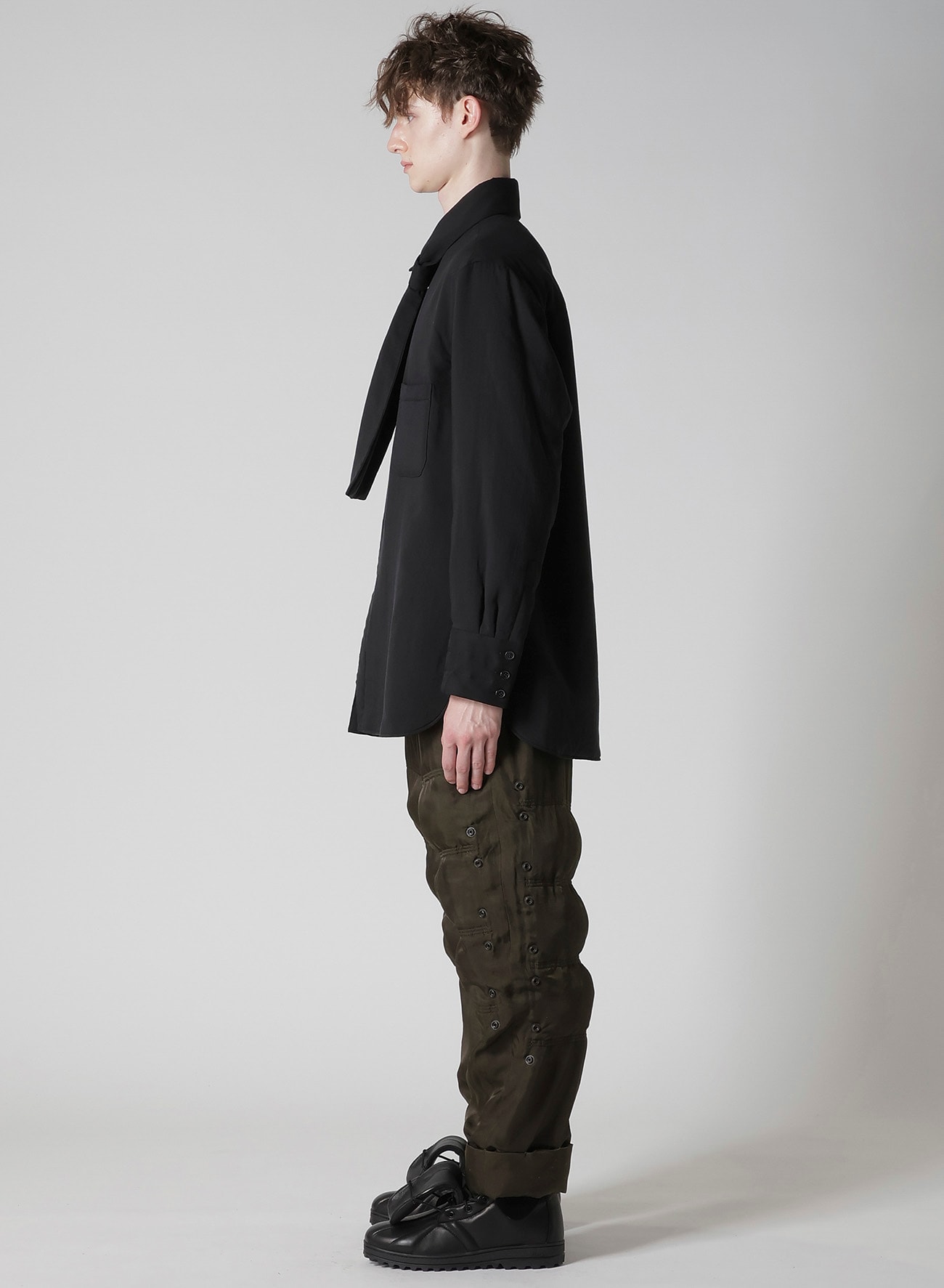 CELLULOSE LAWN STOLE DETAIL PADDED BLOUSE