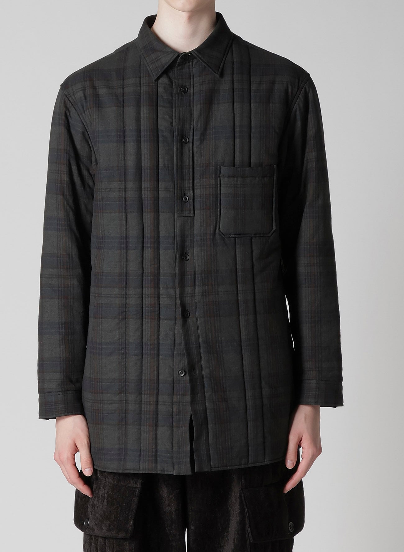 MADRAS INK PLAID PADDED BLOUSE