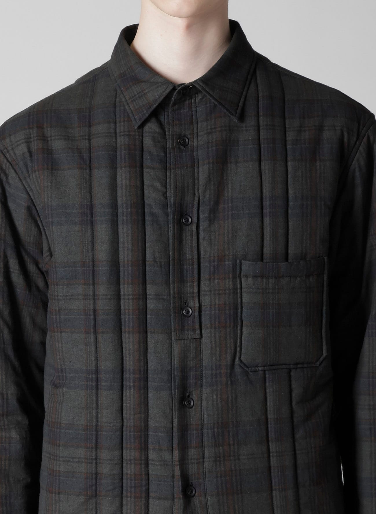 MADRAS INK PLAID PADDED BLOUSE