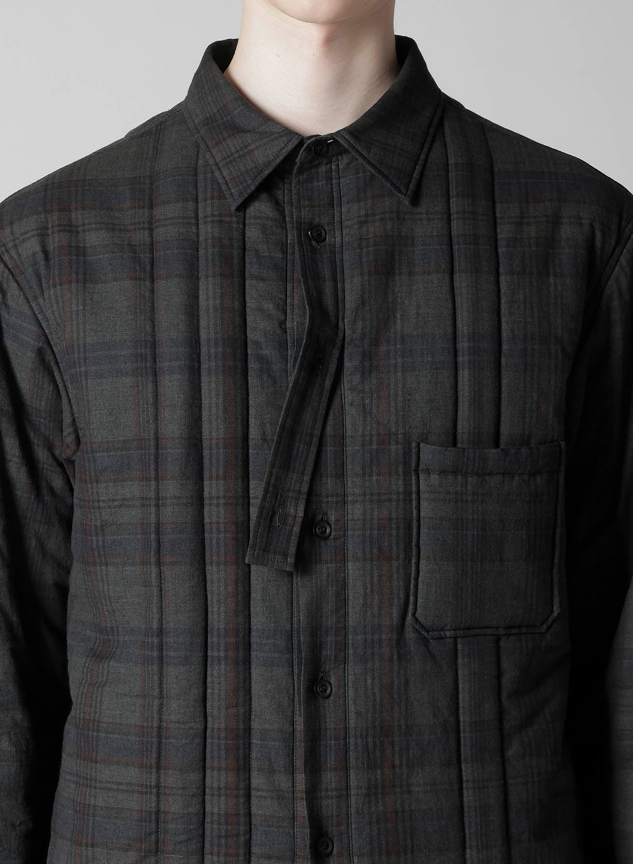 MADRAS INK PLAID PADDED BLOUSE