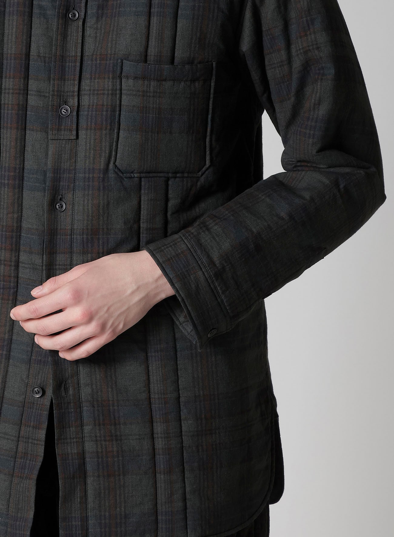 MADRAS INK PLAID PADDED BLOUSE