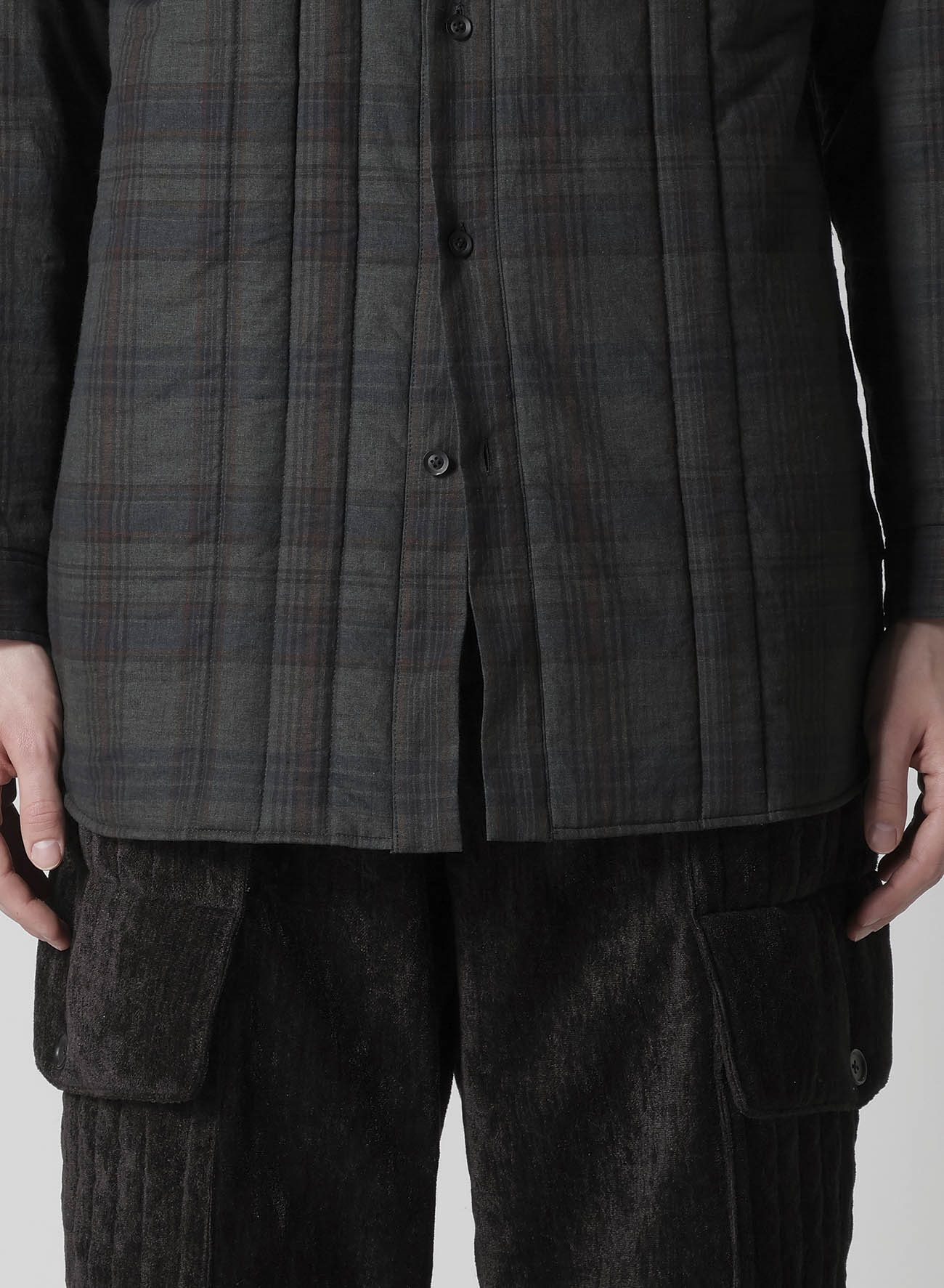 MADRAS INK PLAID PADDED BLOUSE