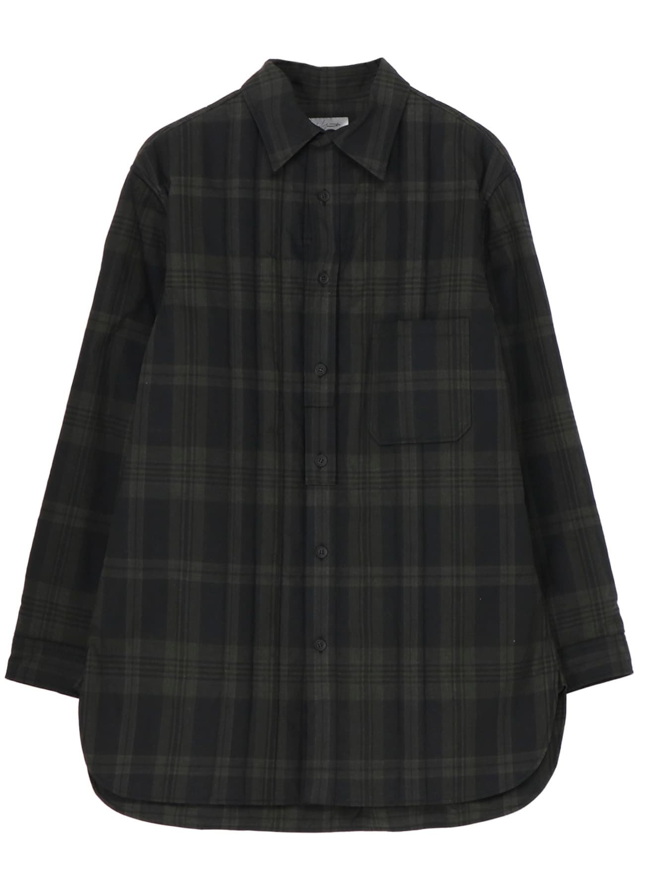 INK MADRAS PLAID PADDED BLOUSE