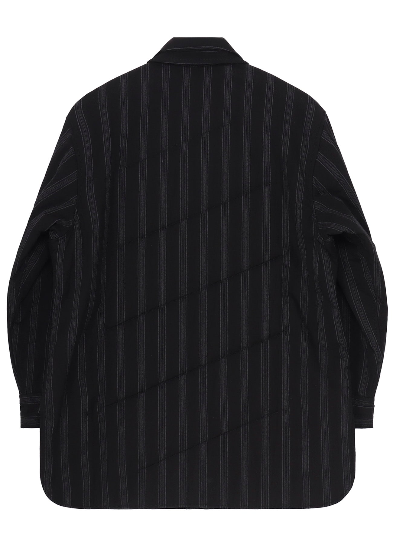 COTTON STRIPE 2COLLAR DIAGONAL PADDED BLOUSE